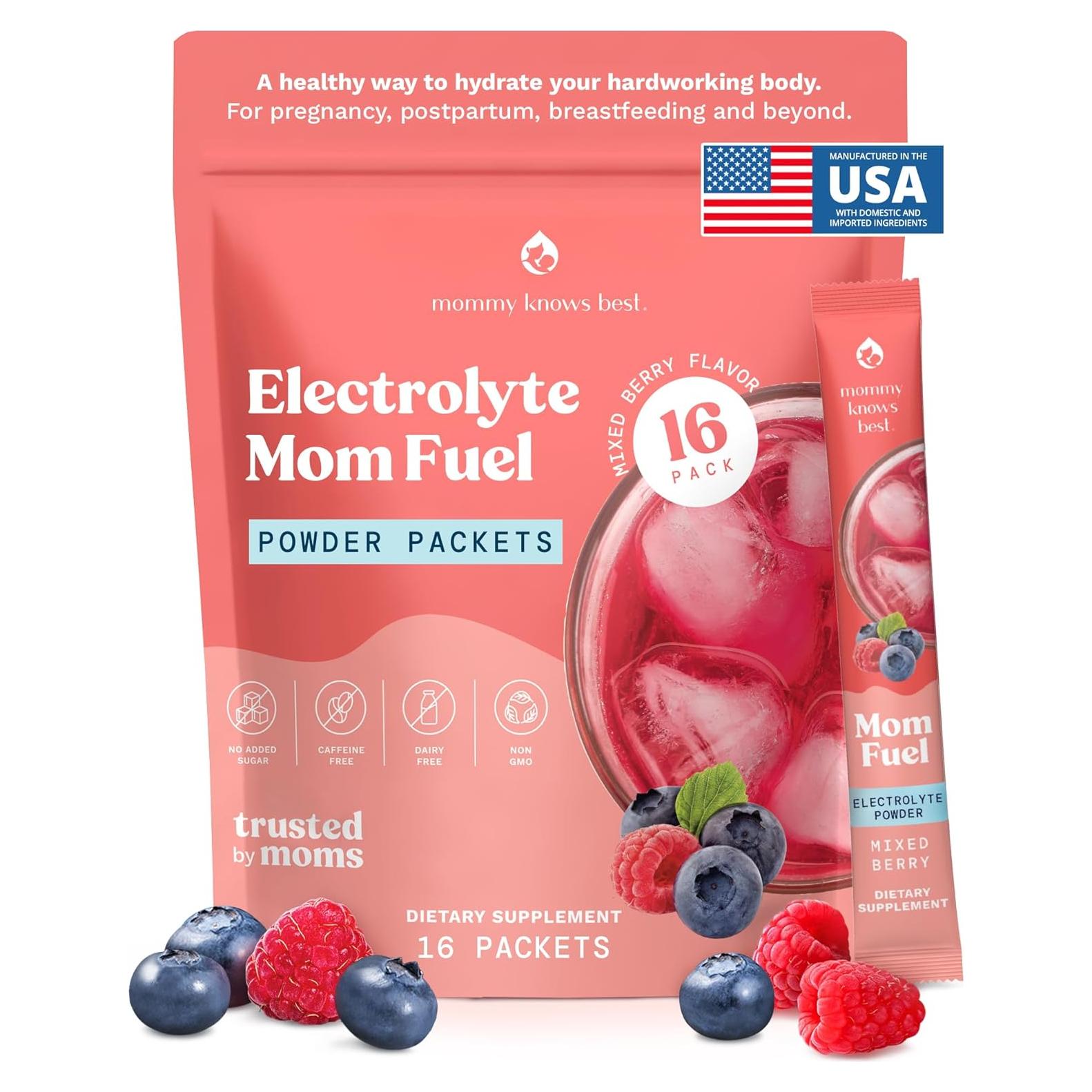 Bebida Electrolítica Mommy Knows Best - Hidratación Mamás 16 Unidades