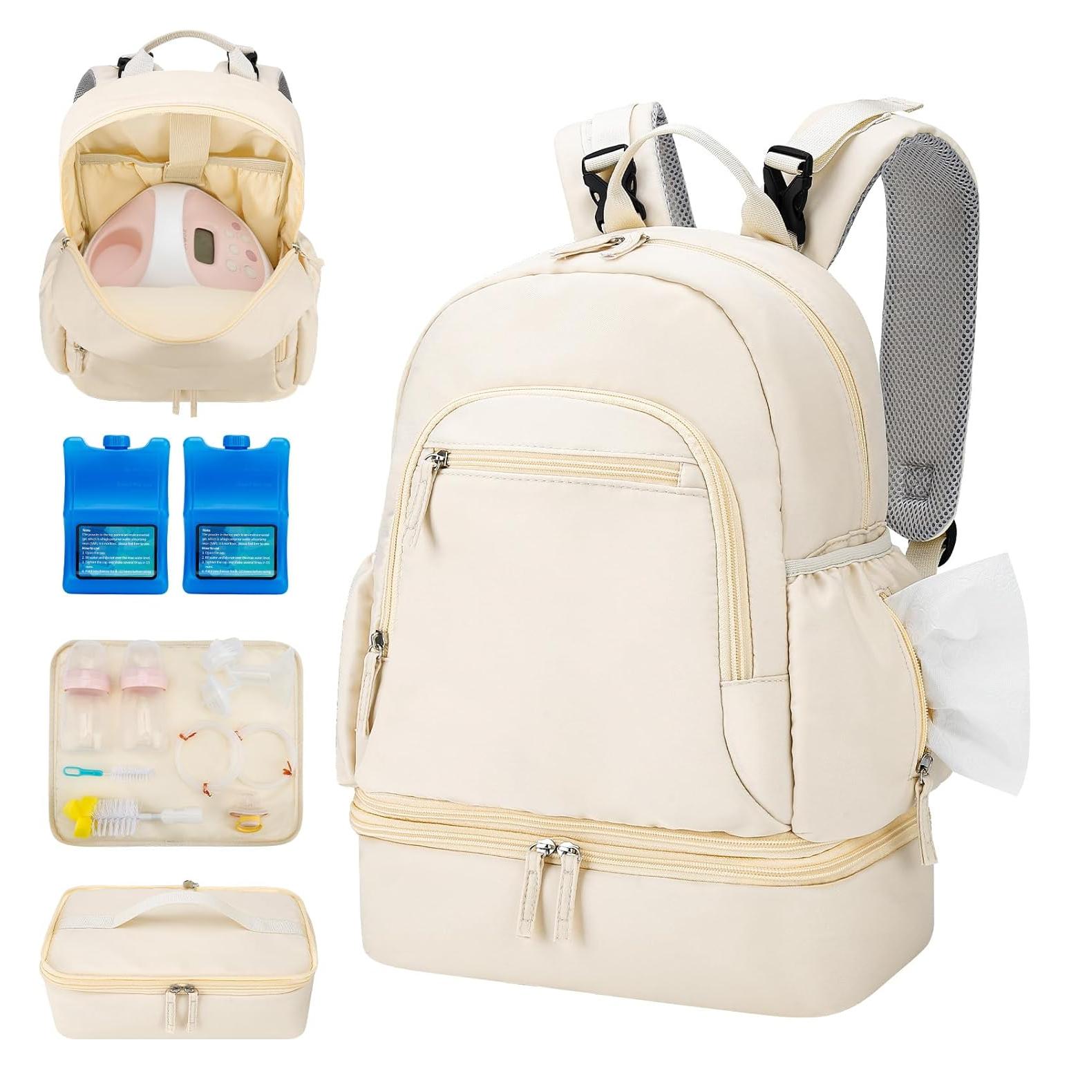 Mochila Extractor de Leche Beige Nylon Spectra S1/S2 40x17x30cm