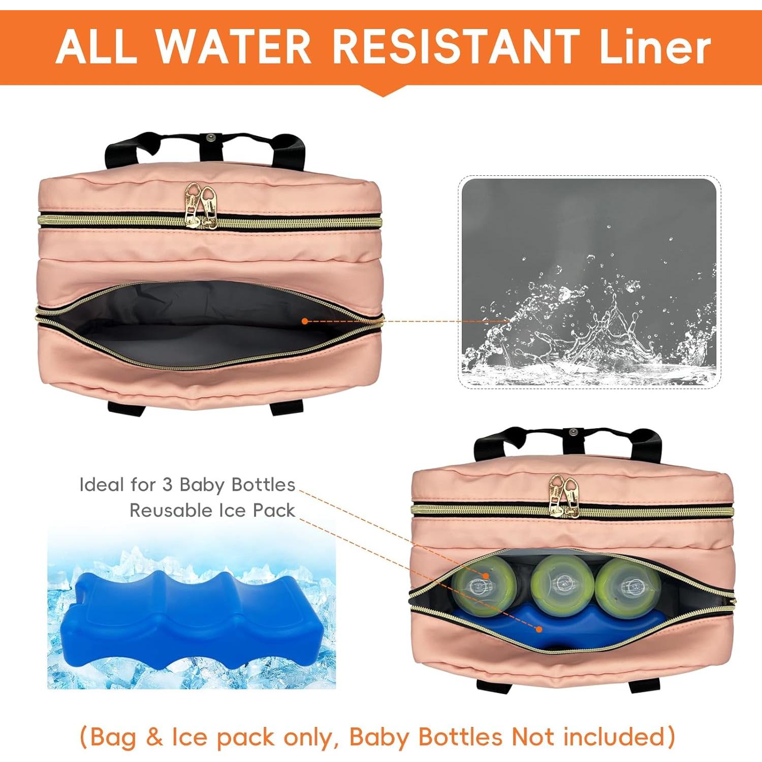 Bolsa de Leche Materna Portátil Liveagain Rosa con Hielo