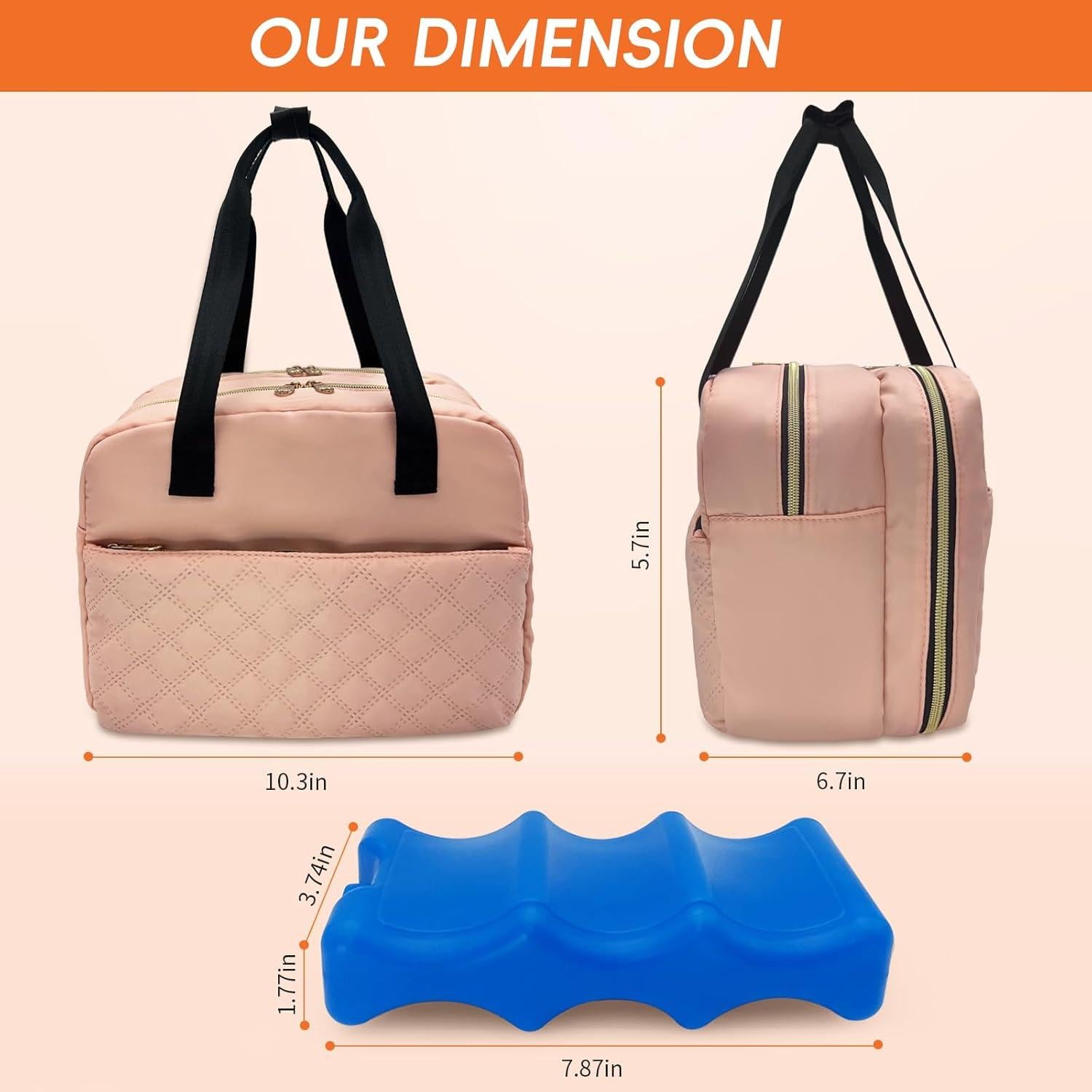 Bolsa de Leche Materna Portátil Liveagain Rosa con Hielo