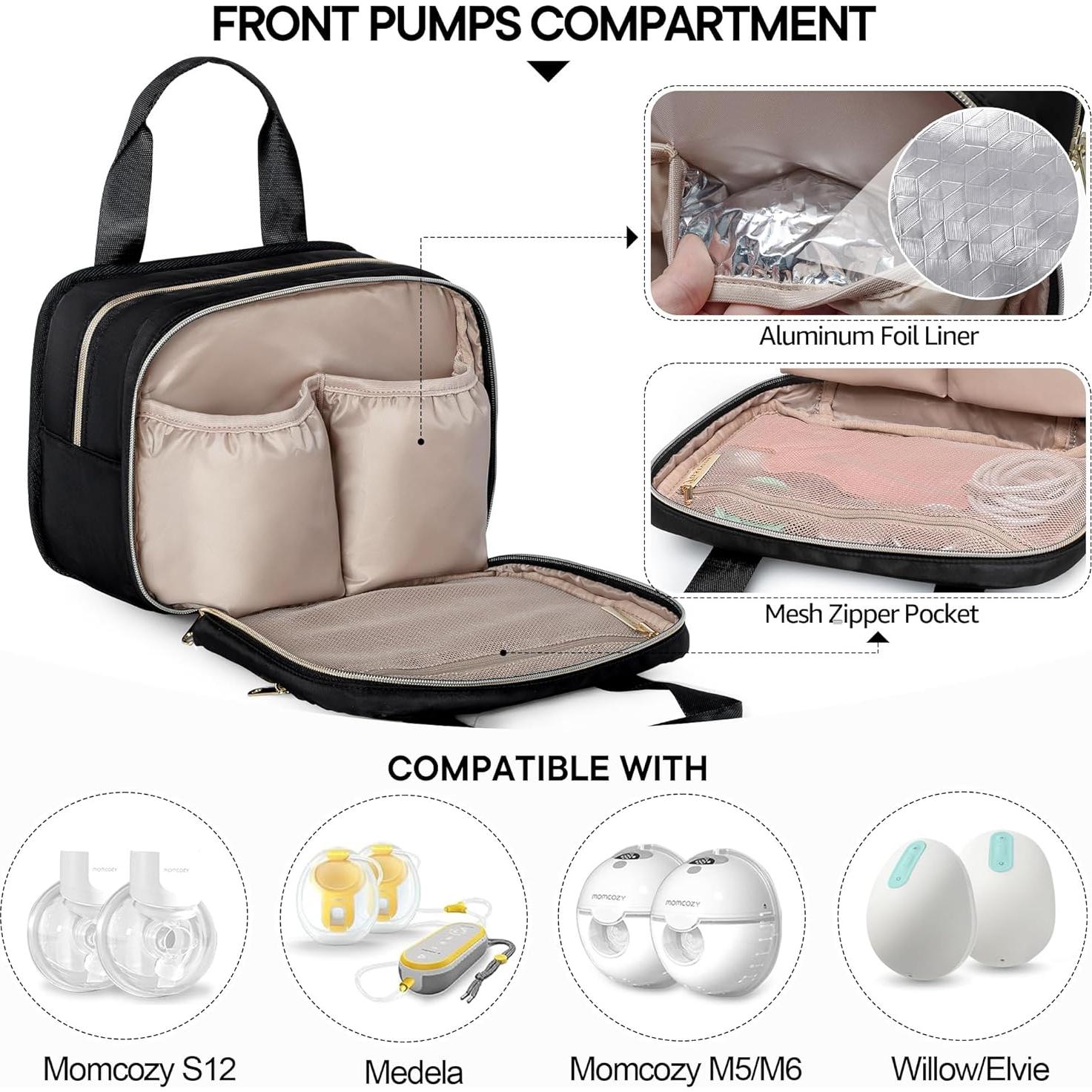 Bolsa Extractora de Leche Materna Fasrom con Enfriador Negro