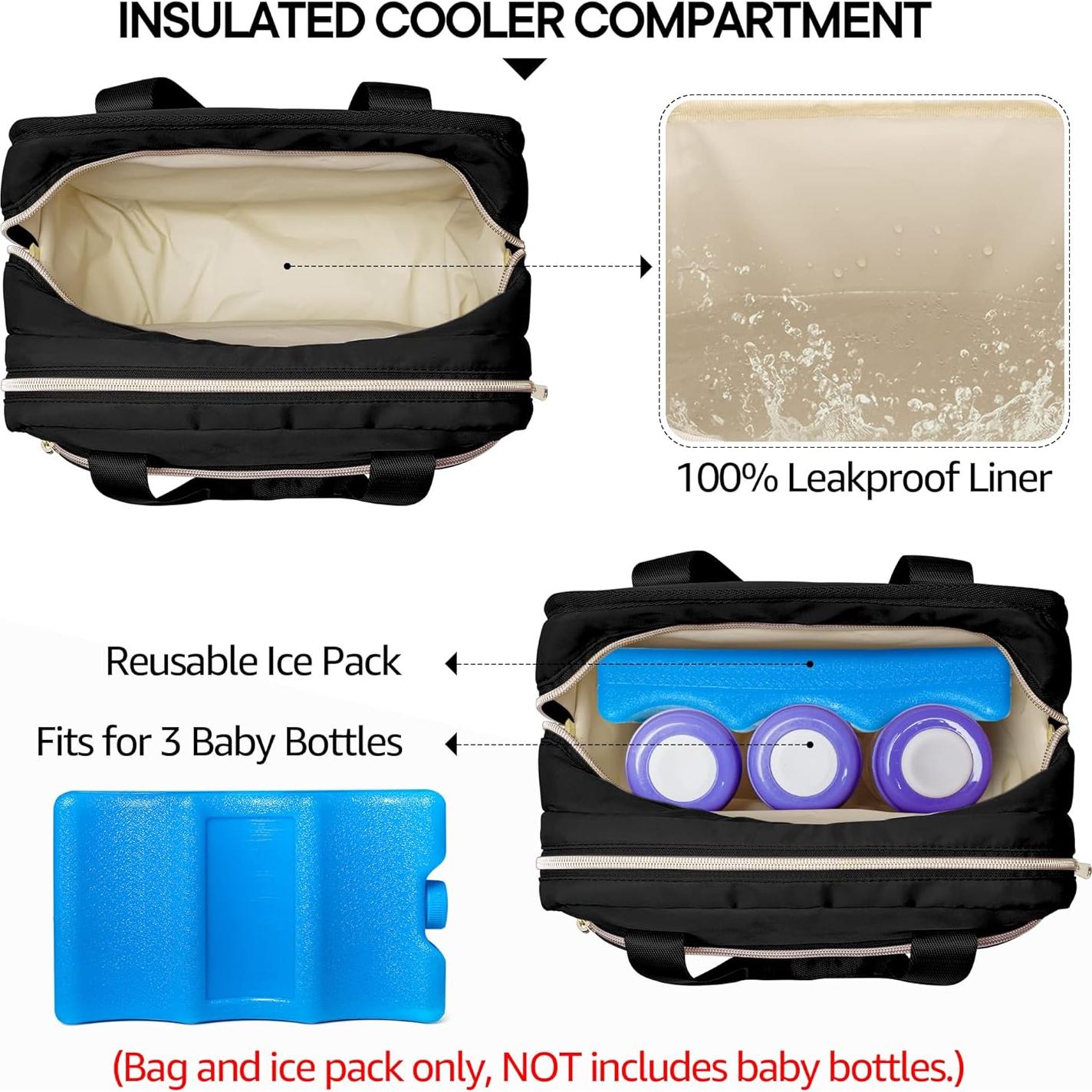 Bolsa Extractora de Leche Materna Fasrom con Enfriador Negro