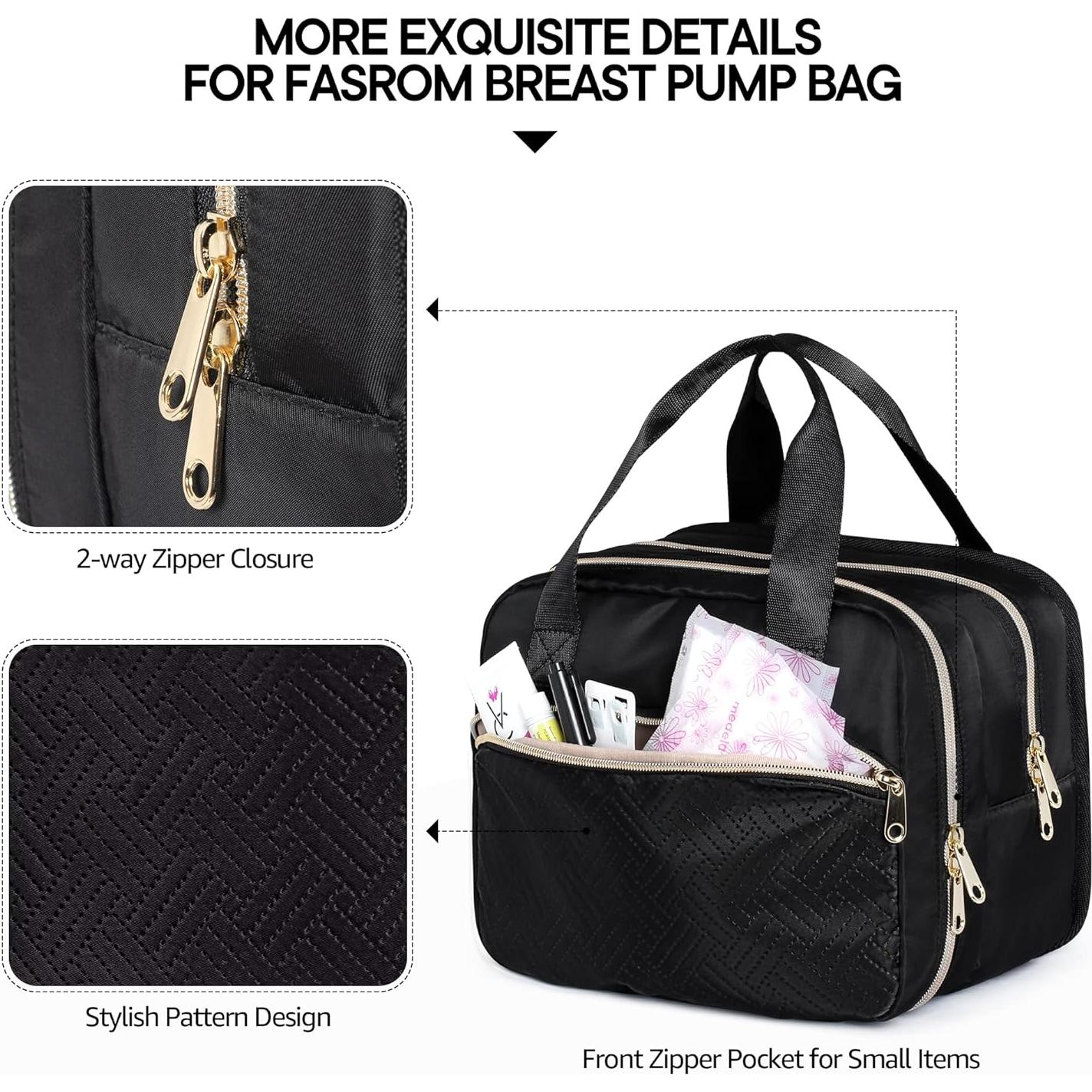 Bolsa Extractora de Leche Materna Fasrom con Enfriador Negro