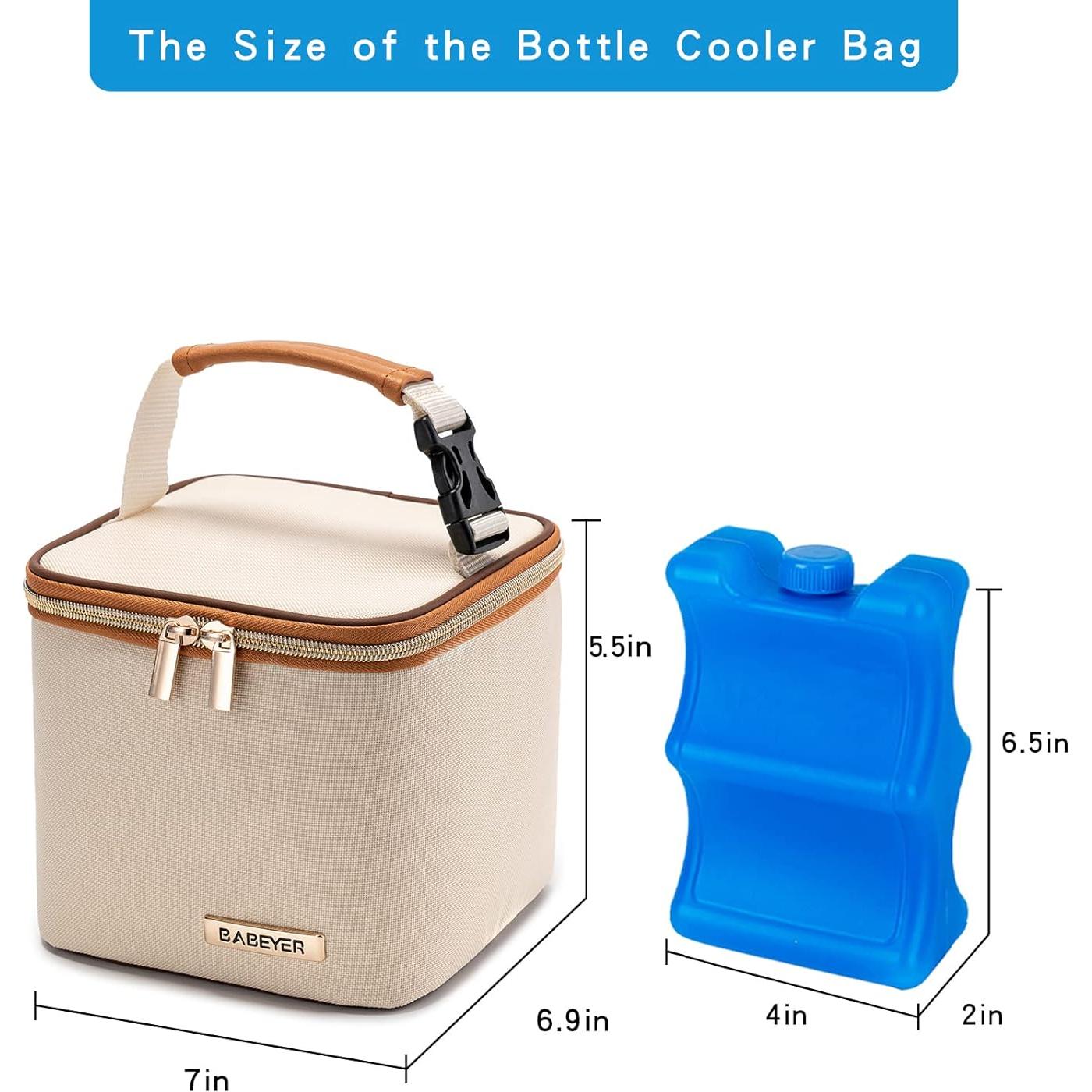 Bolsa Enfriadora de Leche Materna BABEYER 4 Biberones 150ml Crema