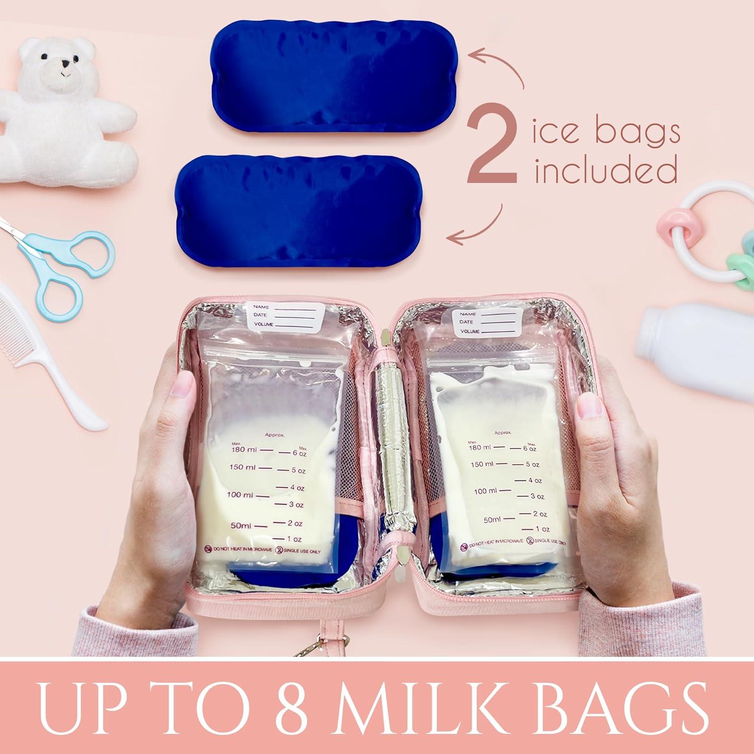 Bolsa Enfriadora de Leche Materna Genérica Rosa Aislada 335ml