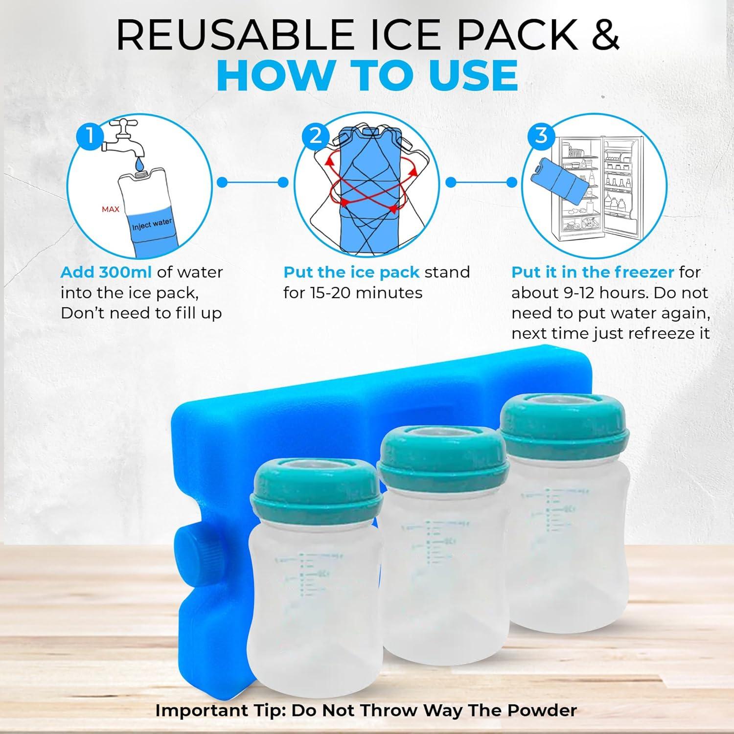 Bolsa para Sacaleches Nylon Importada con Paquete de Hielo