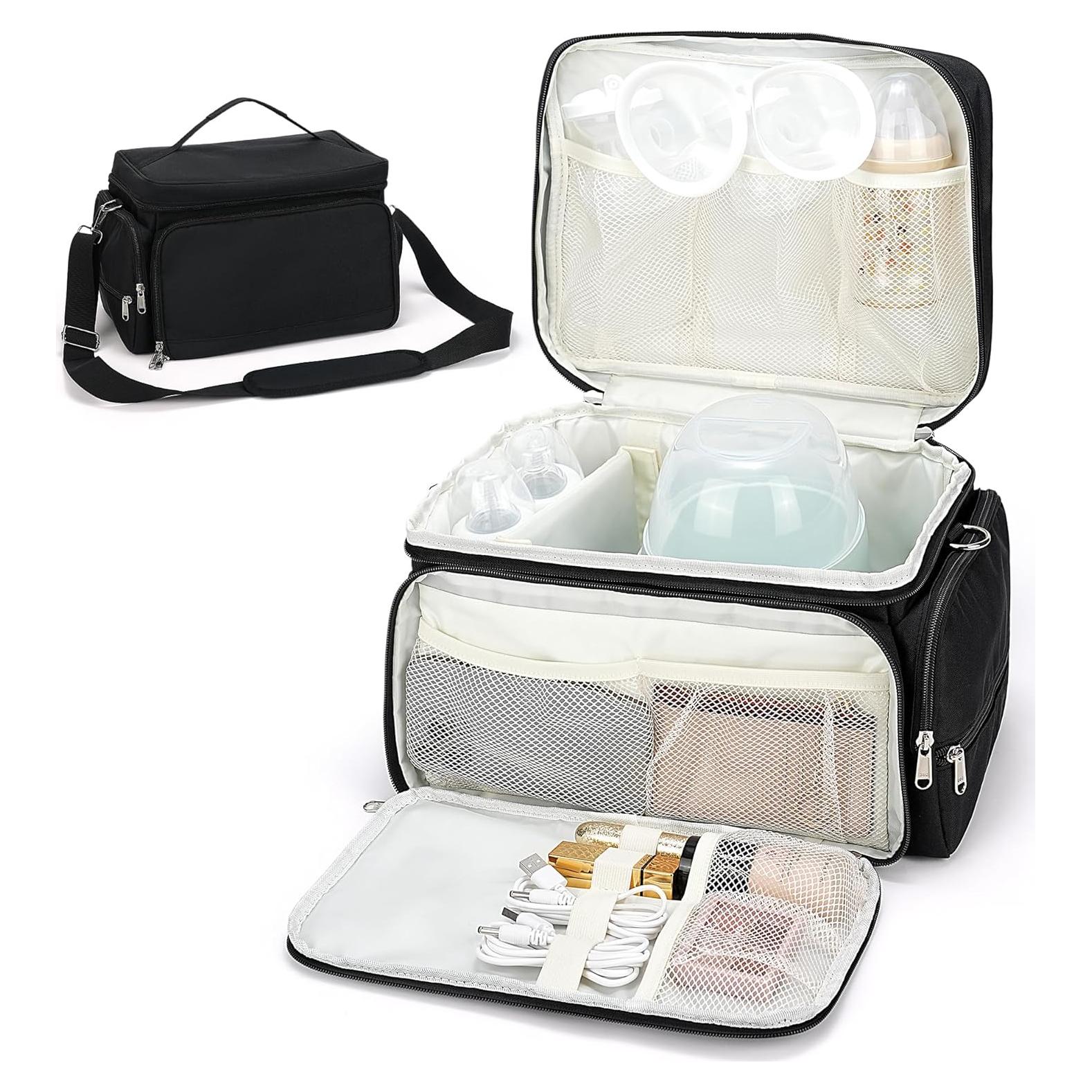 Bolsa para extractor de leche GEMIU S1/S2, negra, 35.56x22.86x22.35 cm