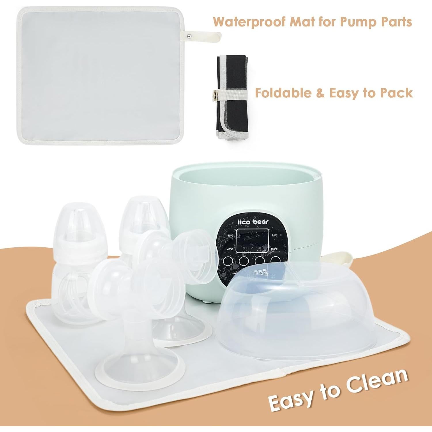 Bolsa para extractor de leche GEMIU S1/S2, negra, 35.56x22.86x22.35 cm