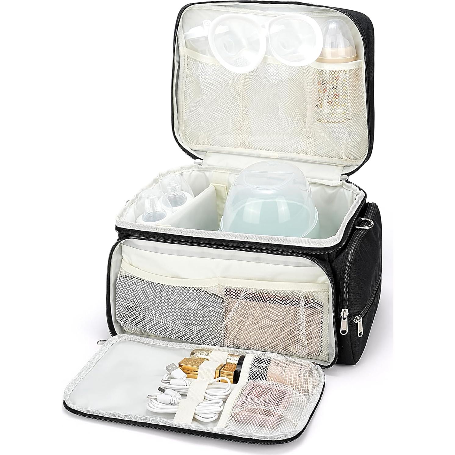 Bolsa para extractor de leche GEMIU S1/S2, negra, 35.56x22.86x22.35 cm