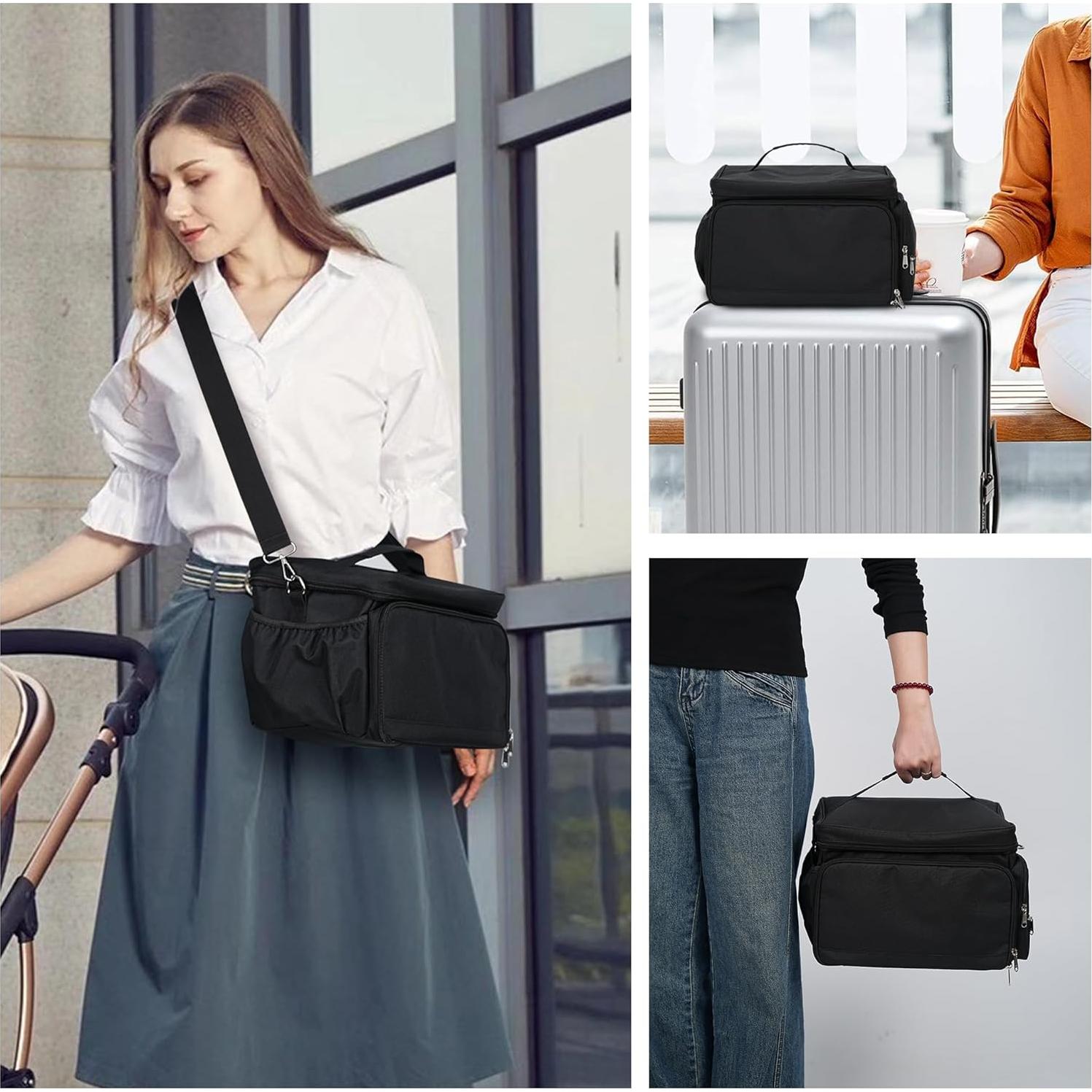 Bolsa para extractor de leche GEMIU S1/S2, negra, 35.56x22.86x22.35 cm