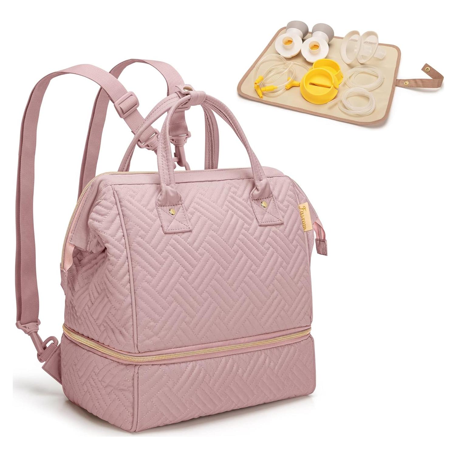Mochila Fasrom para Extractor de Leche Rosa con Cooler 30.5x25x11cm