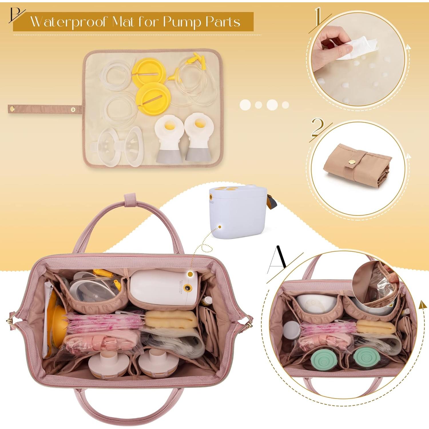 Mochila Fasrom para Extractor de Leche Rosa con Cooler 30.5x25x11cm