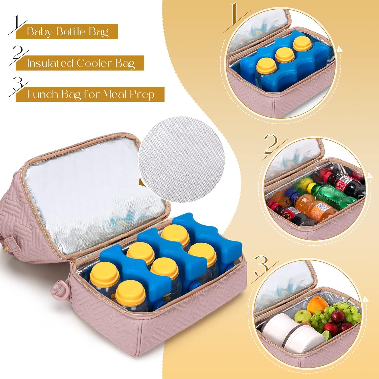 Mochila Fasrom para Extractor de Leche Rosa con Cooler 30.5x25x11cm