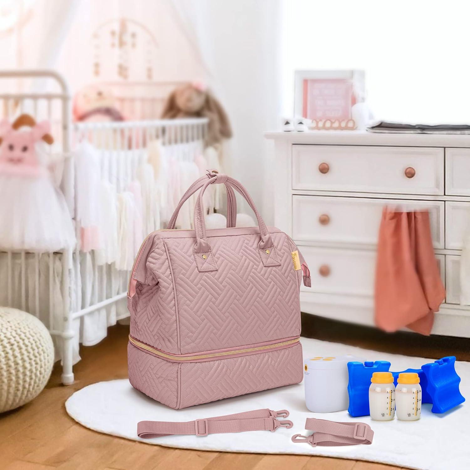 Mochila Fasrom para Extractor de Leche Rosa con Cooler 30.5x25x11cm