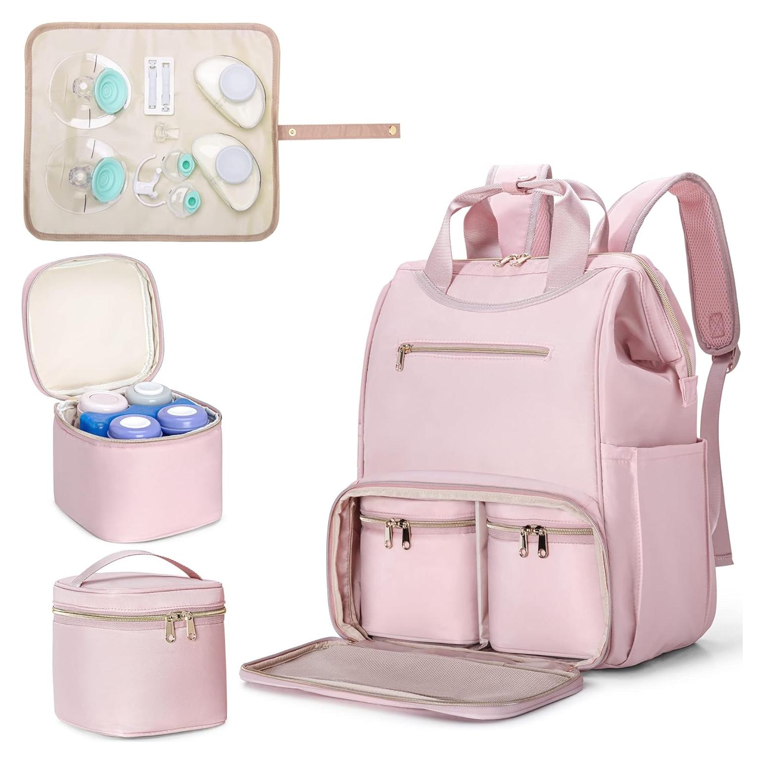 Mochila Fasrom para Extractor de Leche con Cooler Rosa