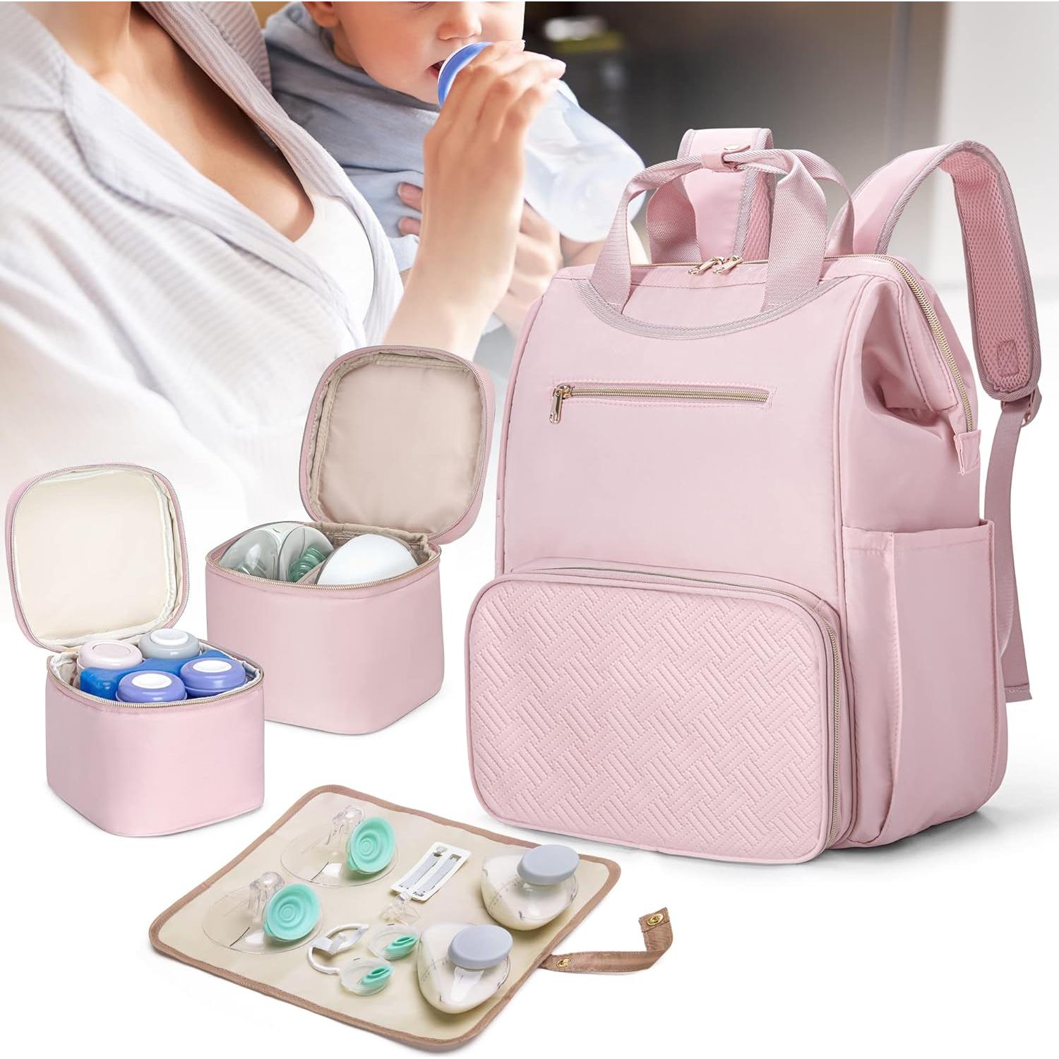 Mochila Fasrom para Extractor de Leche con Cooler Rosa