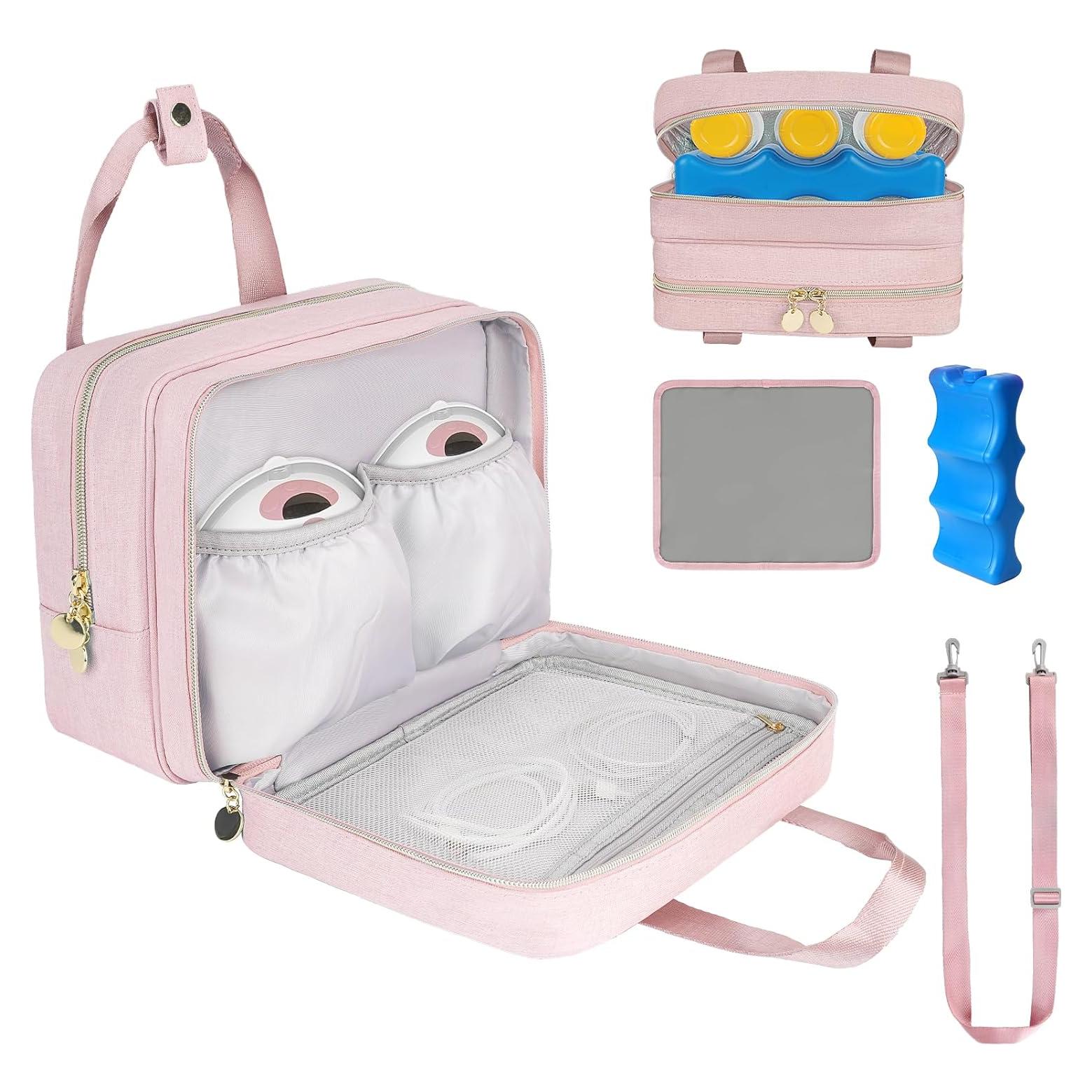 Bolsa de Extractor de Leche Portátil Momcozy Rosa 26.7x15x20cm