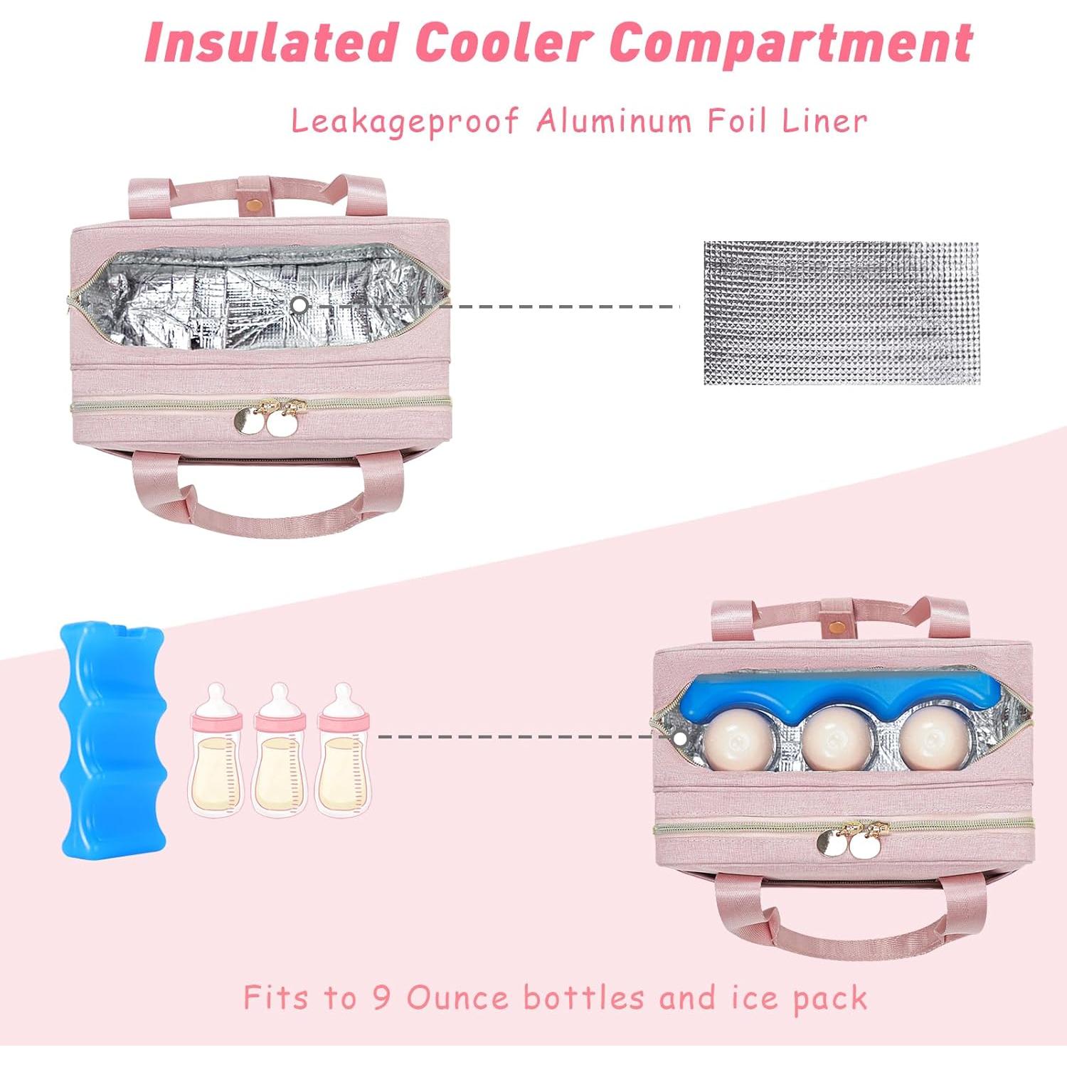 Bolsa de Extractor de Leche Portátil Momcozy Rosa 26.7x15x20cm