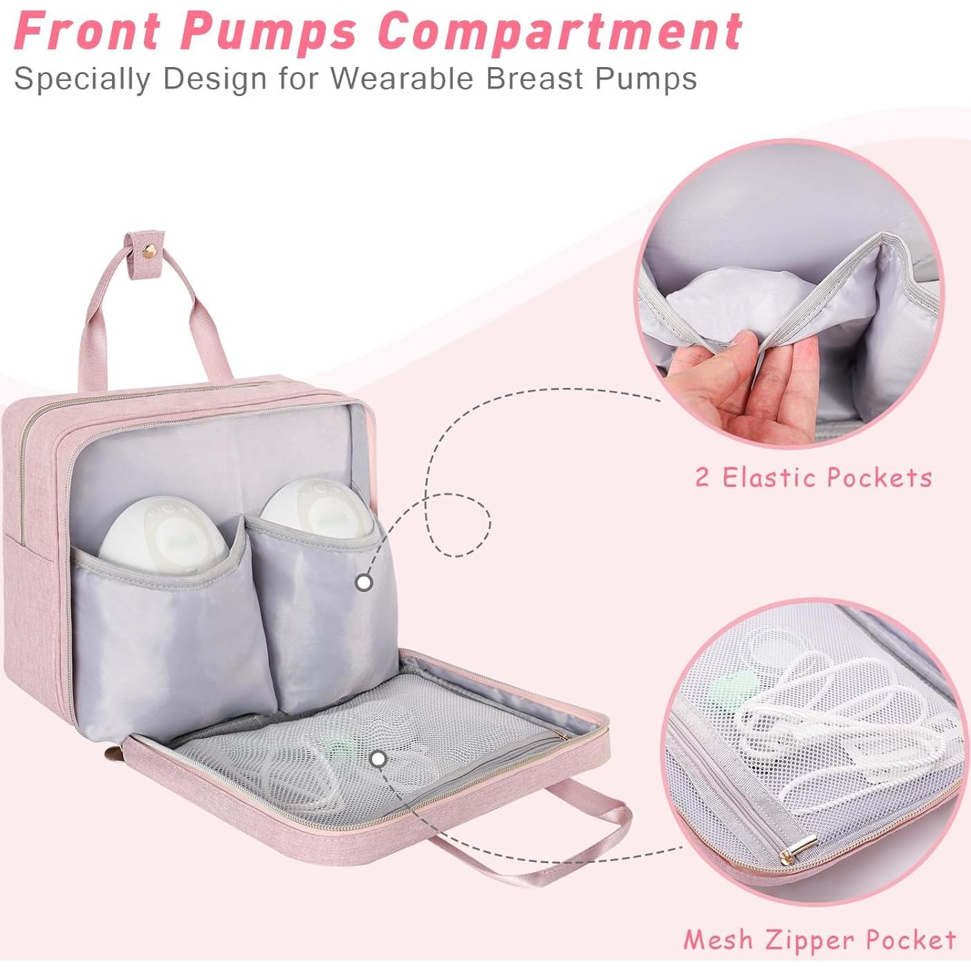 Bolsa de Extractor de Leche Portátil Momcozy Rosa 26.7x15x20cm