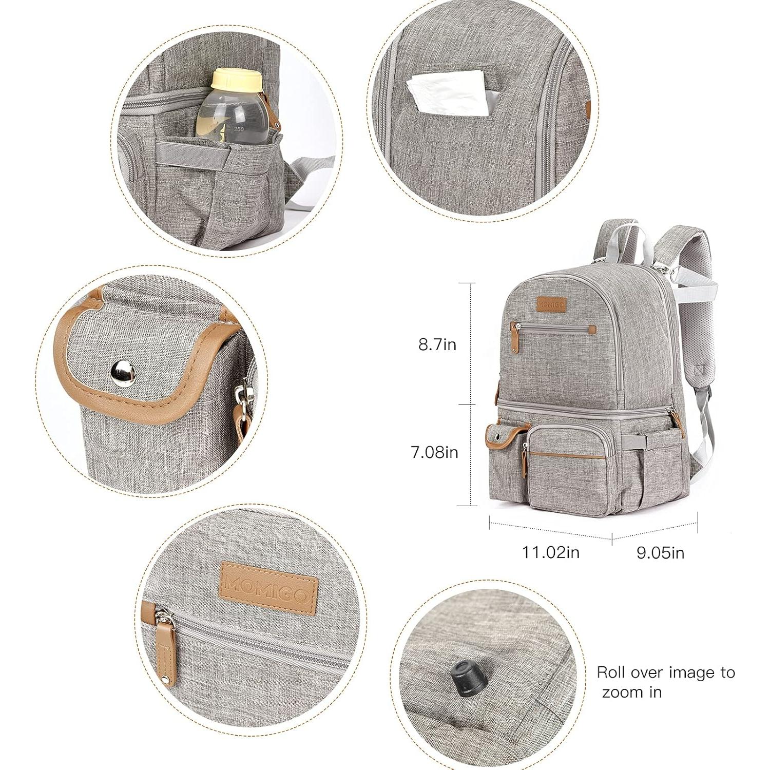 Mochila Aislante para Extractor de Leche MOMIGO - Gris