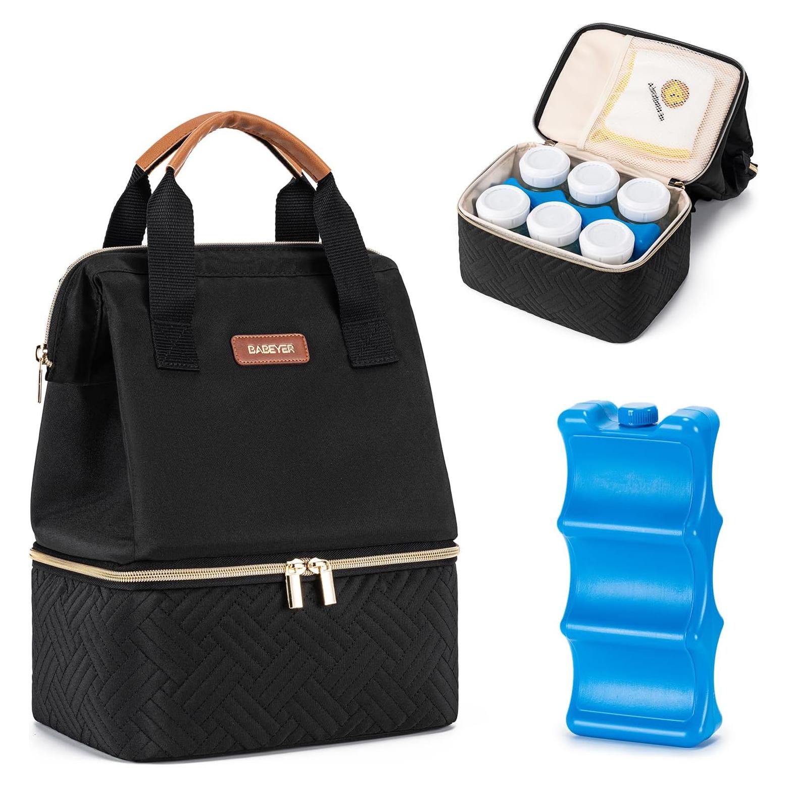 Bolsa de Enfriamiento de Leche Materna BABEYER Negra para 6 Biberones