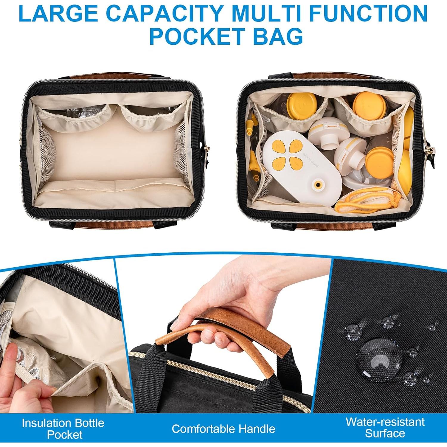 Bolsa de Enfriamiento de Leche Materna BABEYER Negra para 6 Biberones