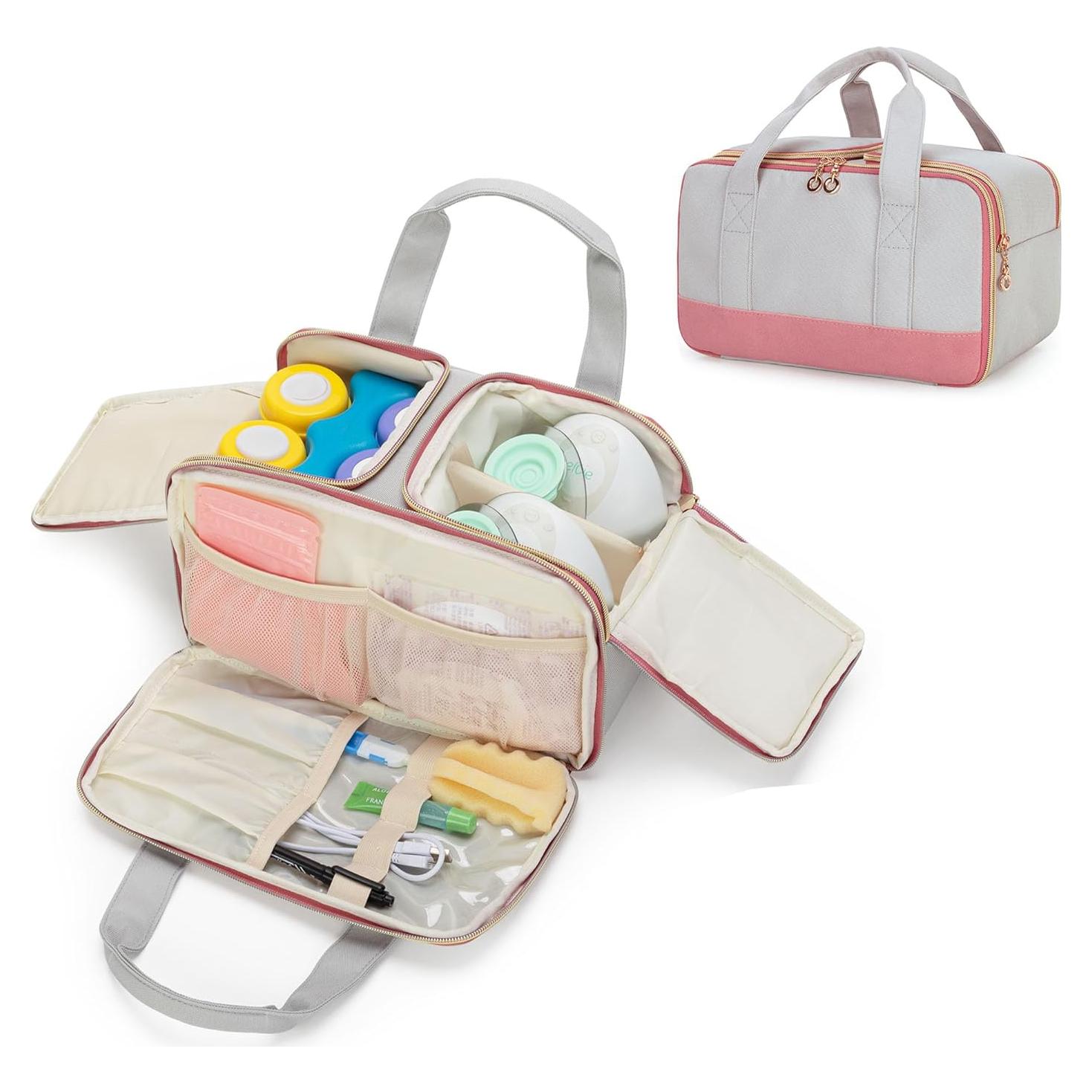 Bolsa Tote Extractor de Leche Wearable Damero Nylon 29.2x17.1cm