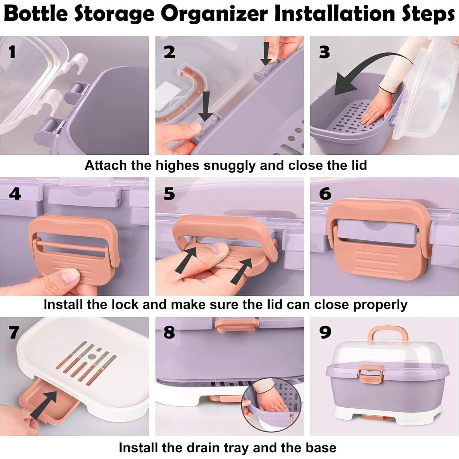 Organizador de Botellas para Bebés Fuerdich Morado 29.5x25.9cm