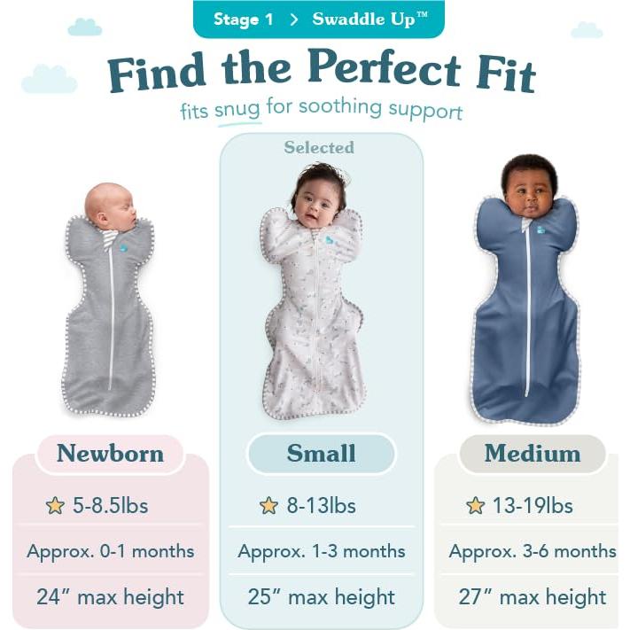 Saco de Sueño Swaddle UP Amor para Soñar Pequeño 3.6-5.9kg Gris