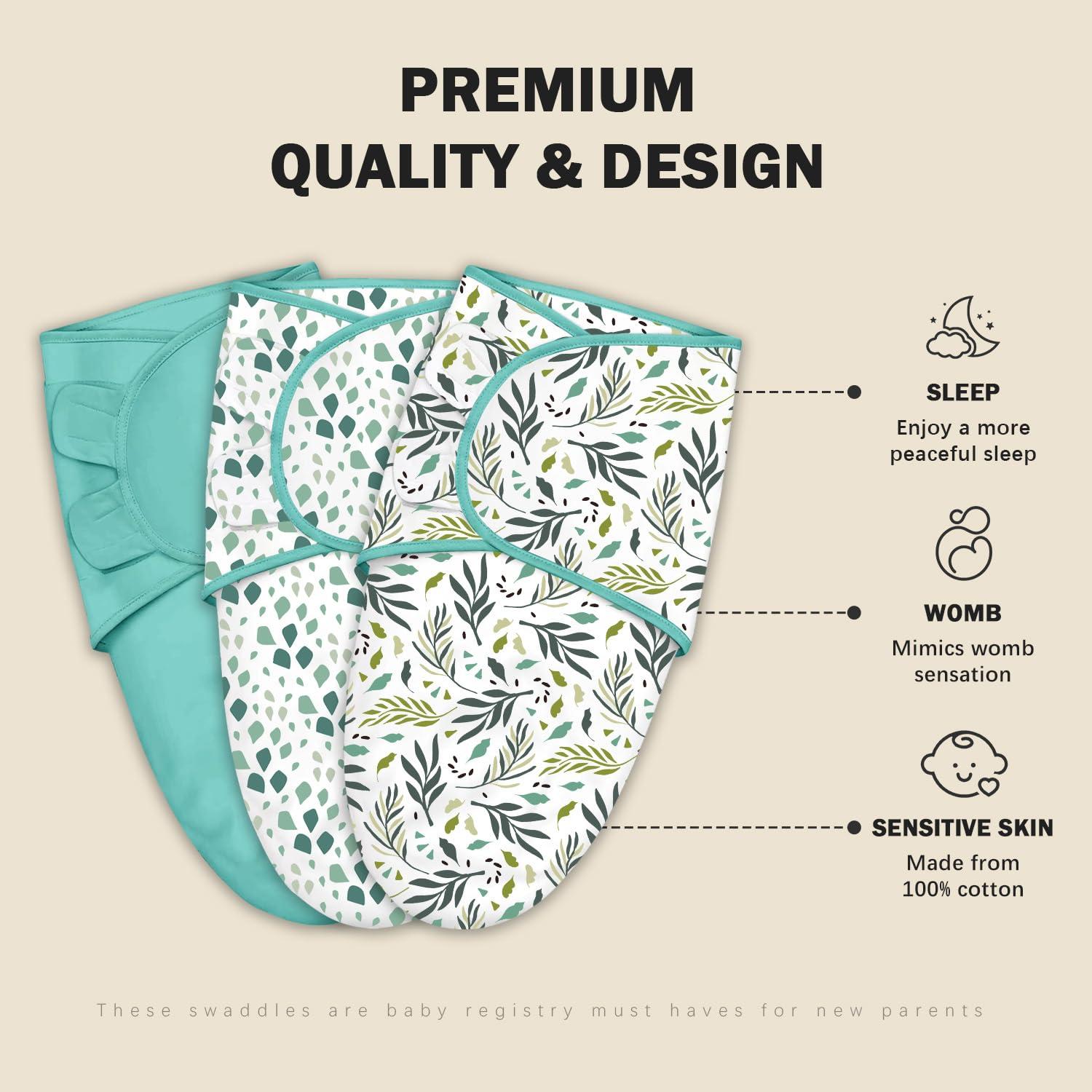 Sacos de Sueño Castillo Lindo 3-Pack Bebés 0-3 Meses Verde