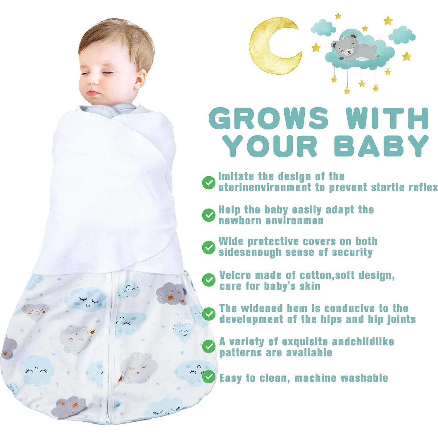 Saco de Sueño para Bebés 3-6 Meses BSTOPPT Algodón 100%