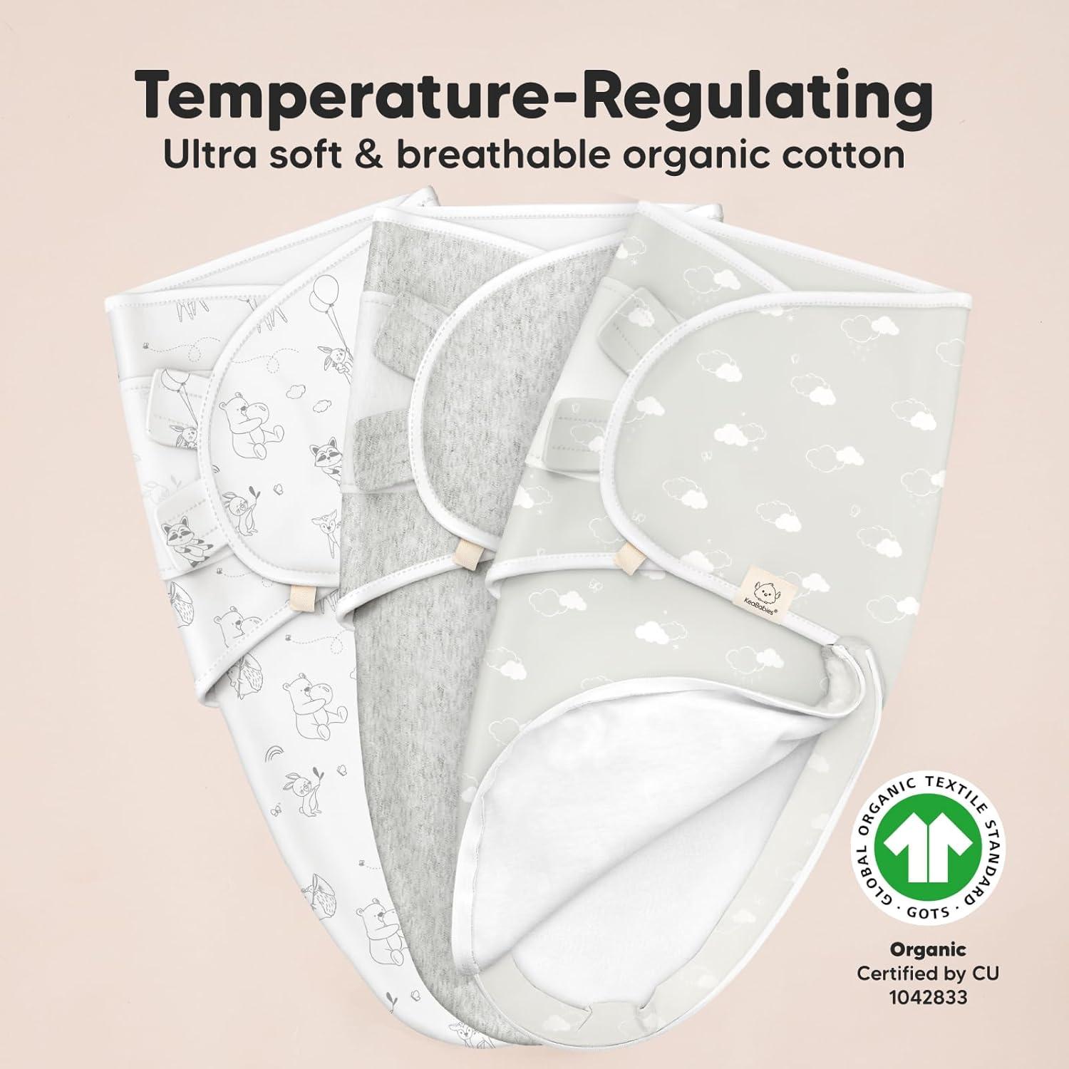 Sacos de Sueño Soothe Zippy KeaBabies - 3 Unidades 0-3 Meses