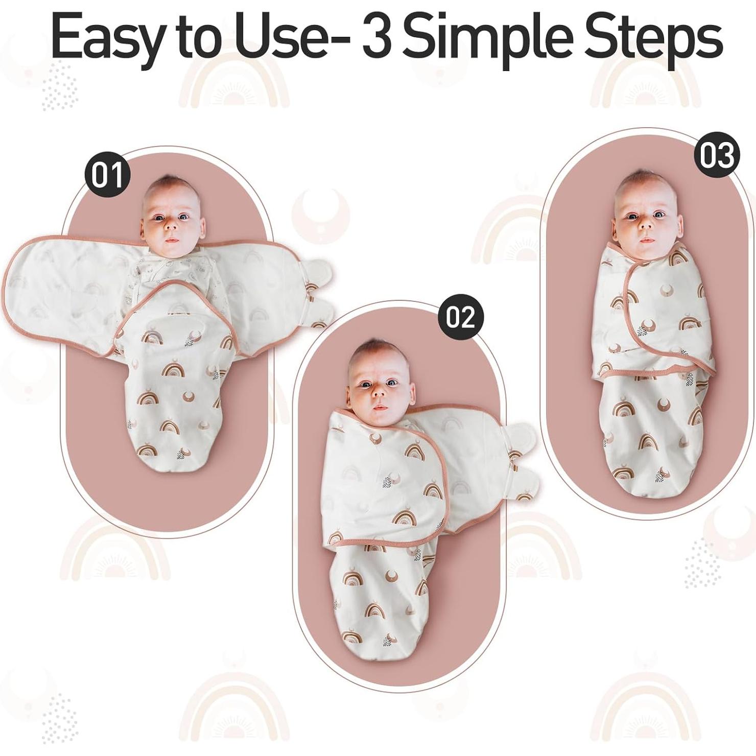 Sacos de Dormir Orgánicos GLLQUEN BABY 3 Piezas 0-3 Meses