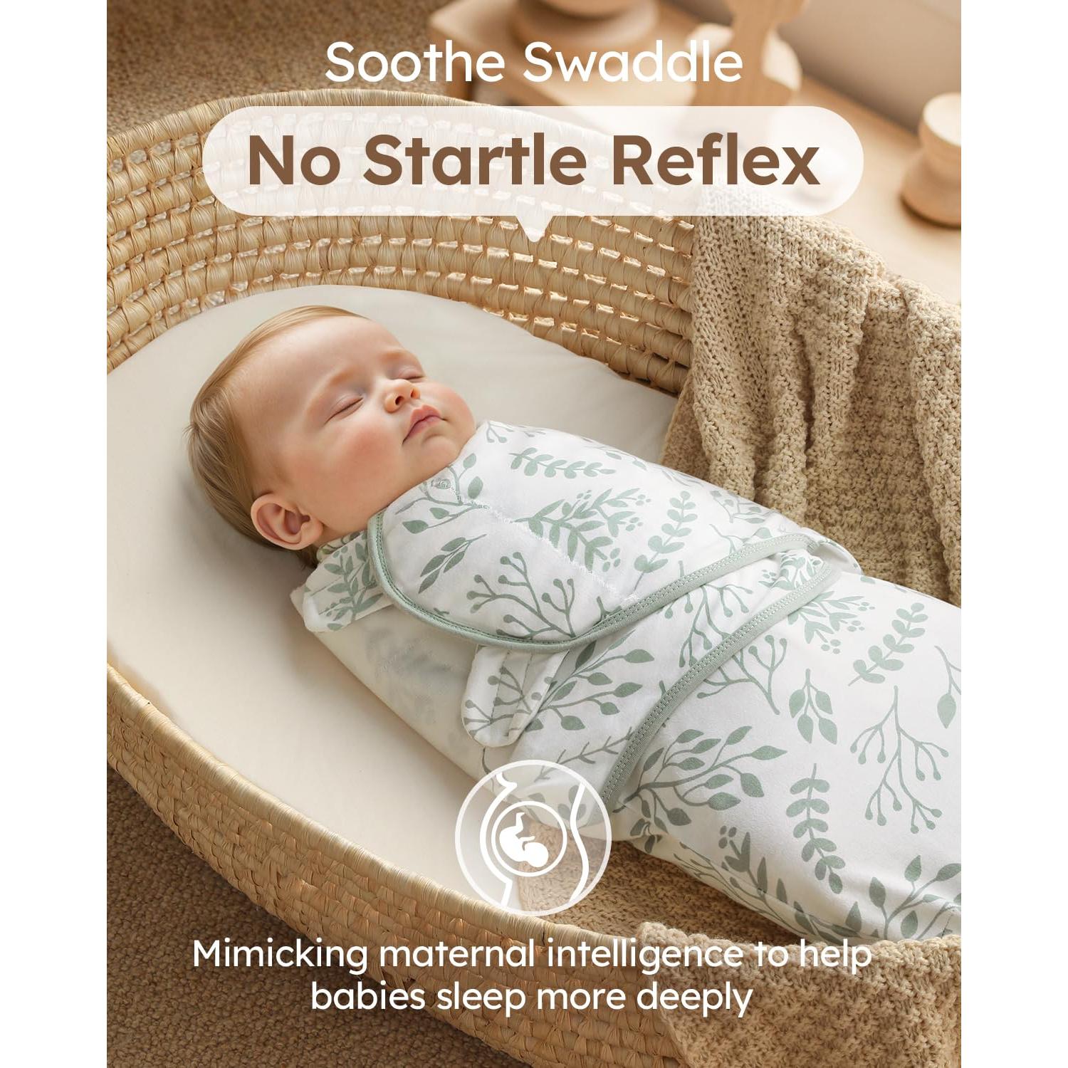 Saco de dormir ajustable Yoofoss 100% algodón orgánico 0-3 meses
