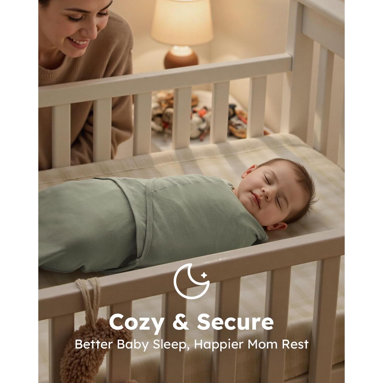 Saco de dormir ajustable Yoofoss 100% algodón orgánico 0-3 meses