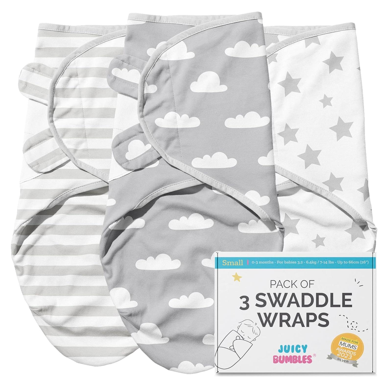 Saco de Dormir para Bebés JUICY BUMBLES 0-3 Meses Algodón 3 Piezas