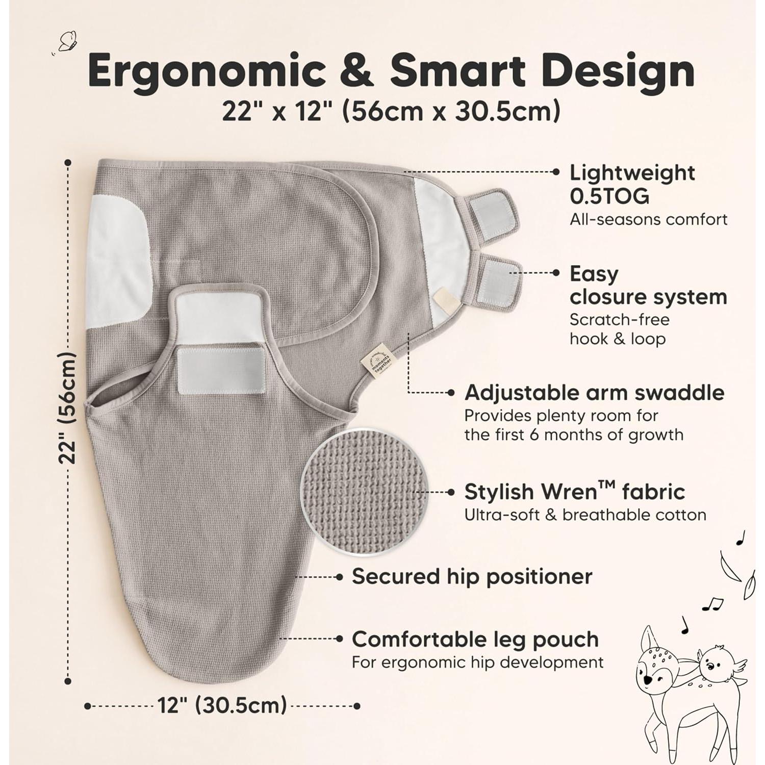 Saco de Sueño Envoltura Soothe Wren KeaBabies 0-3 meses Orgánico