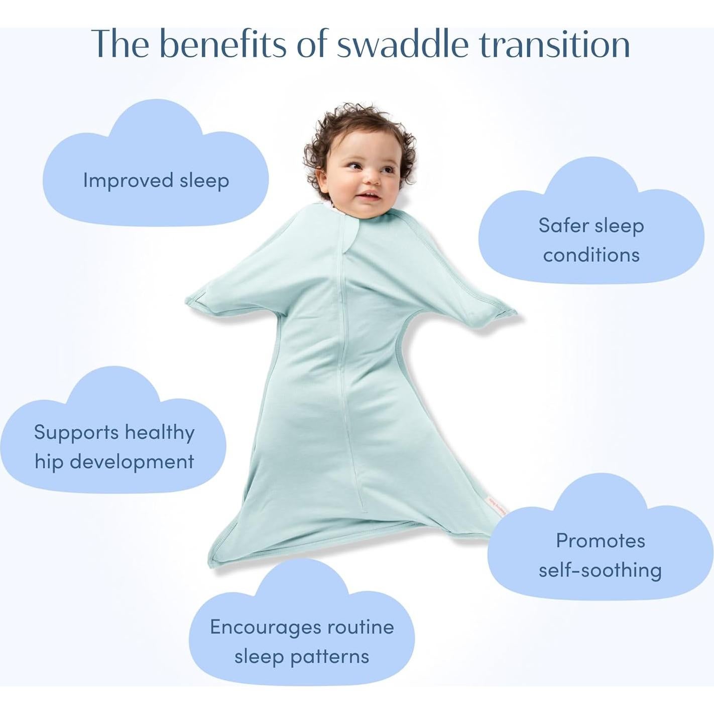 SleepingBaby Zipadee-Zip Manta Swaddle Grande 12-24 Meses Menta