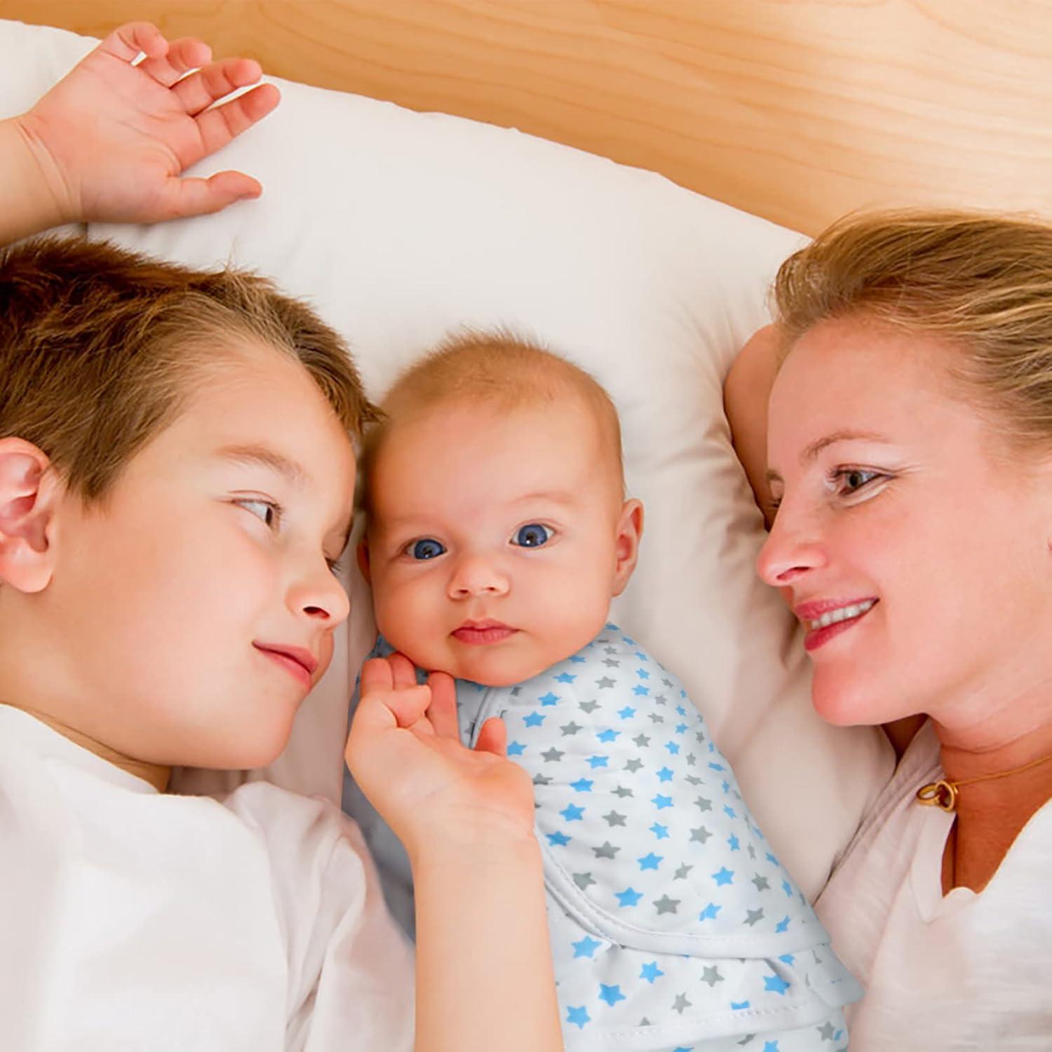 Paquete de 3 Mantas Ajustables Oso Burbuja 0-3 Meses Algodón