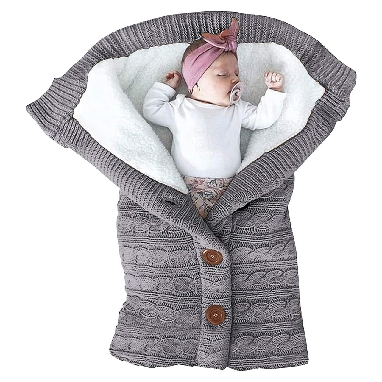 Manta Envoltura Unisex para Bebés XMWEALTHY Forro Polar 75x37cm