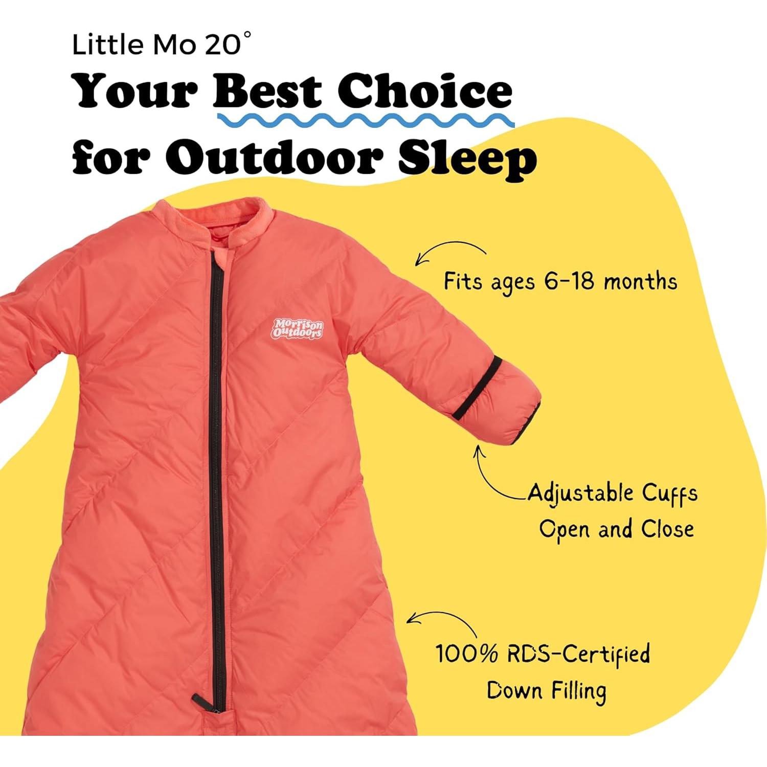 Saco de dormir para bebés Little Mo 20 Down Rojo Lava 6-24 meses