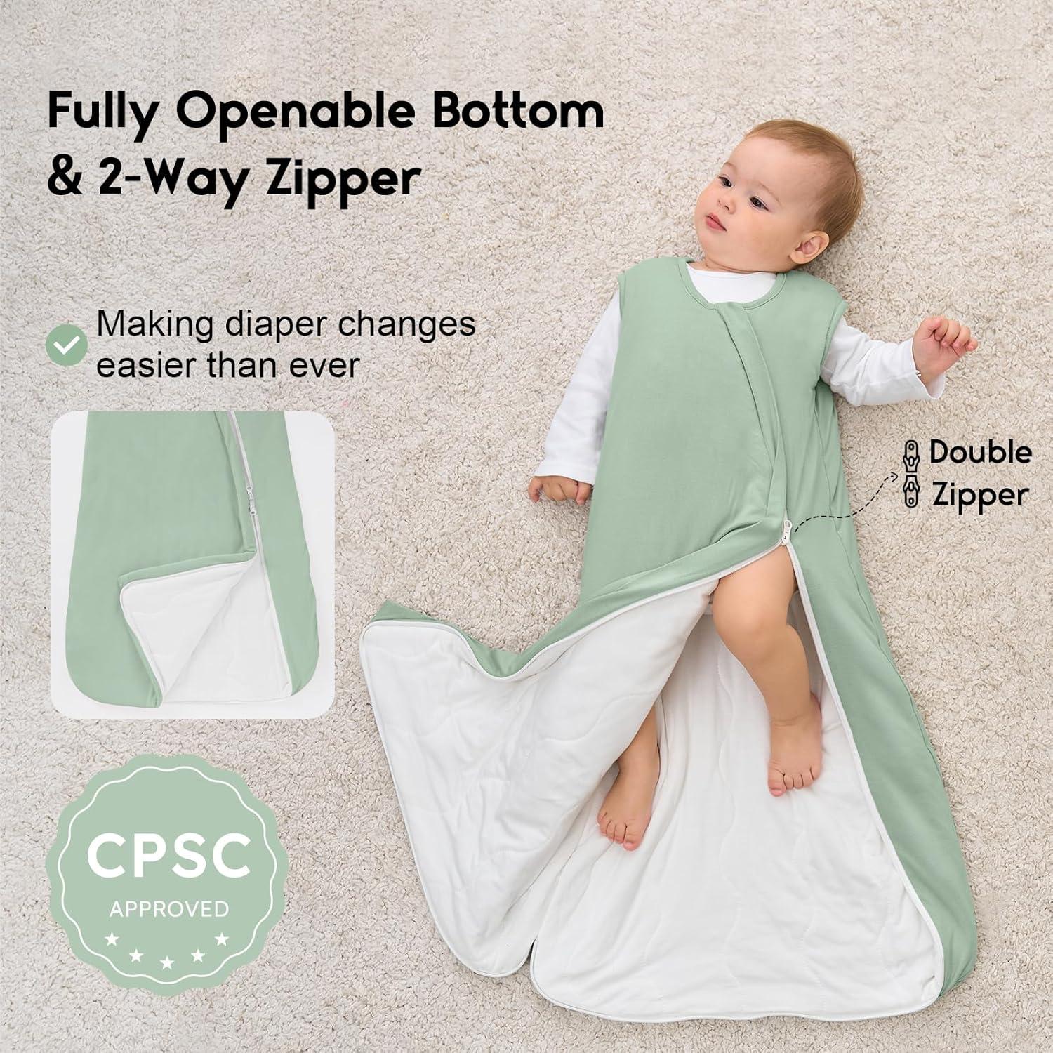 Saco de Sueño Yoofoss para Bebés 0-6 Meses 1.0 Tog Verde