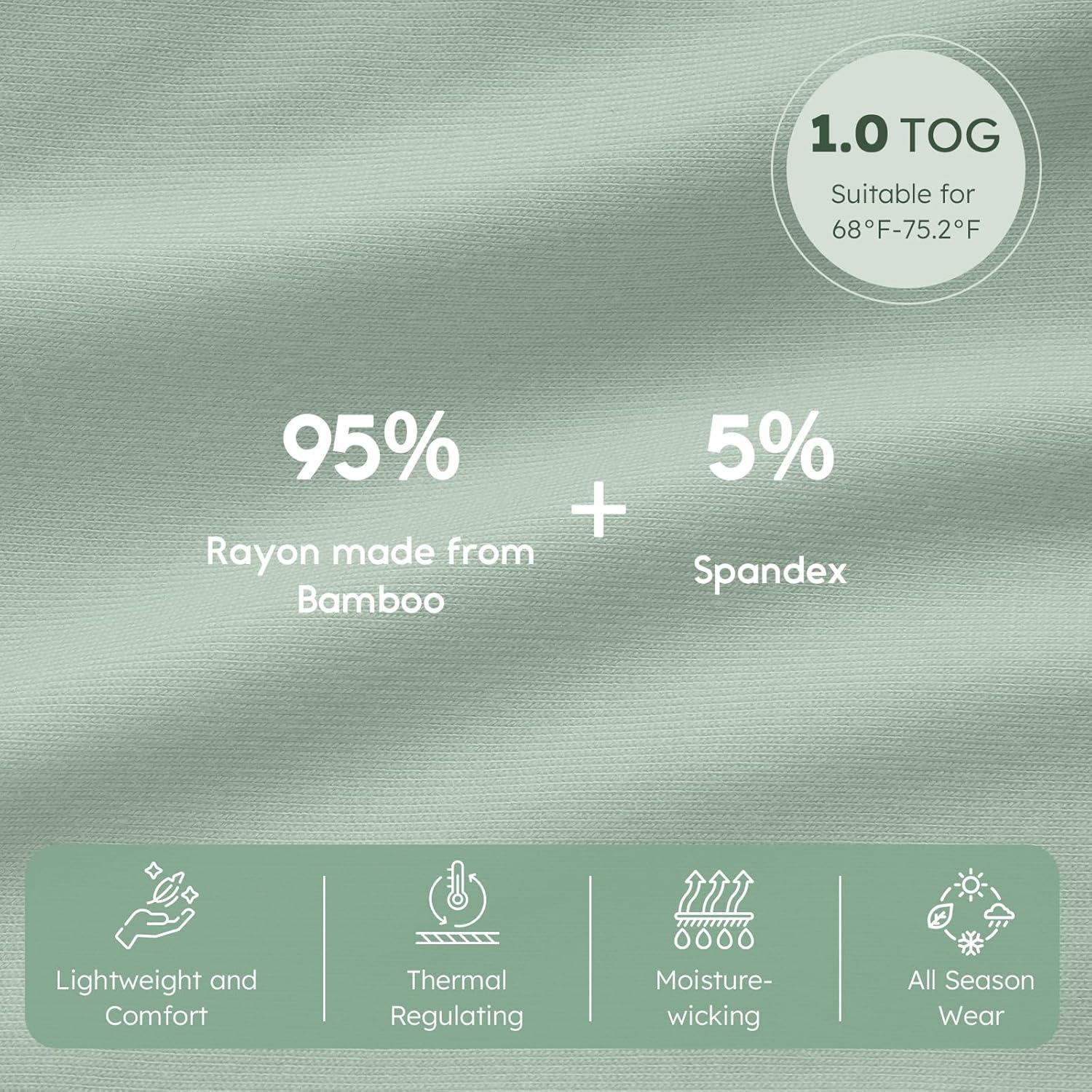 Saco de Sueño Yoofoss para Bebés 0-6 Meses 1.0 Tog Verde