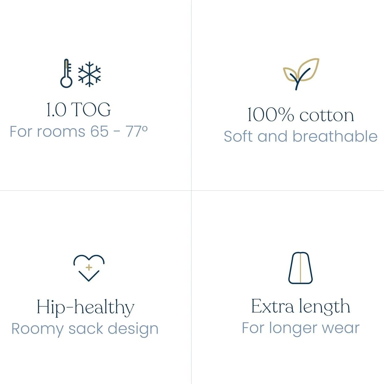 HALO SleepSack Manta Usable Algodón 0-6 Meses Bosque Salvia