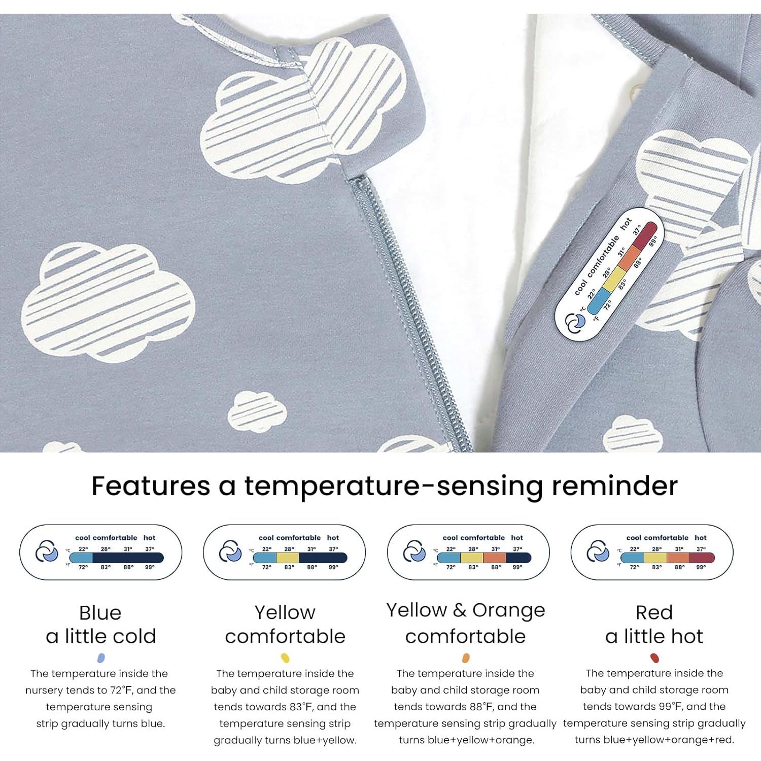 Saco de dormir unisex Kaiya Baby 1.0 Tog 6-18 meses Cielo azul