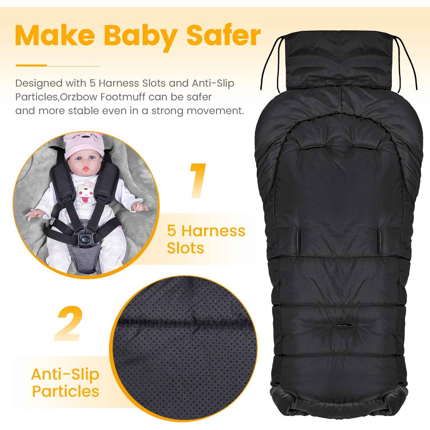 Saco de pies Orzbow Grande Negro para cochecito invierno