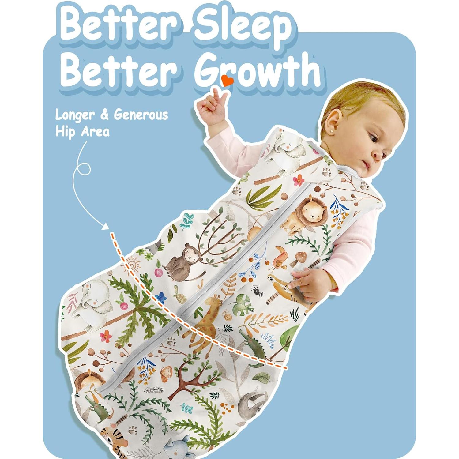 Sacos de Sueño Ligeros para Niños 2T-4T, 0.5 TOG Verano