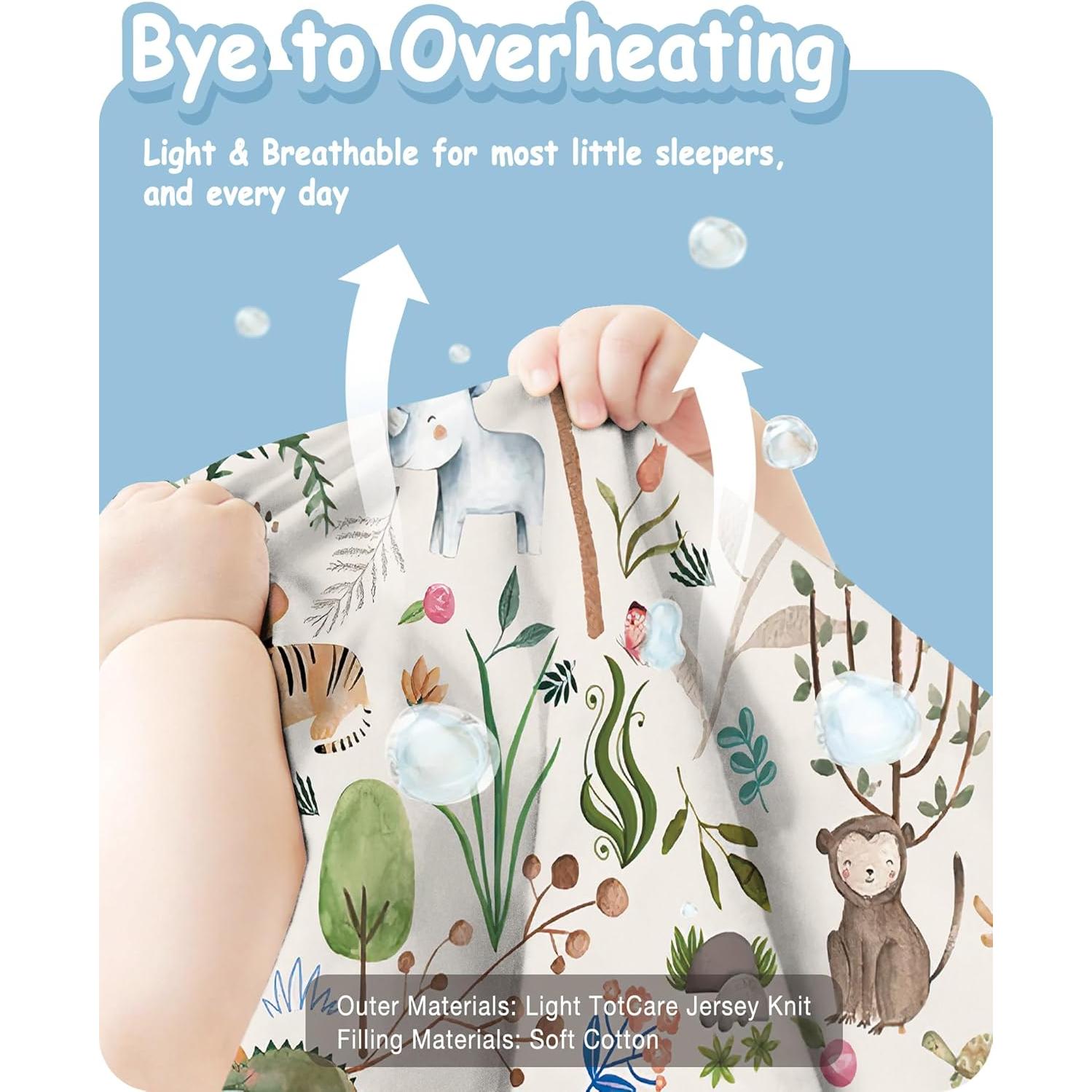 Sacos de Sueño Ligeros para Niños 2T-4T, 0.5 TOG Verano