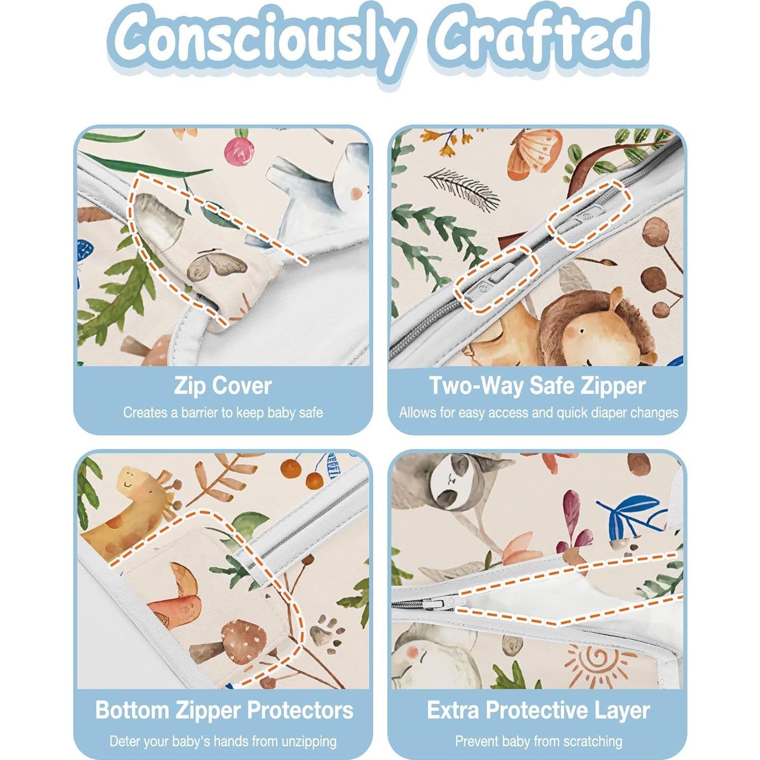 Sacos de Sueño Ligeros para Niños 2T-4T, 0.5 TOG Verano