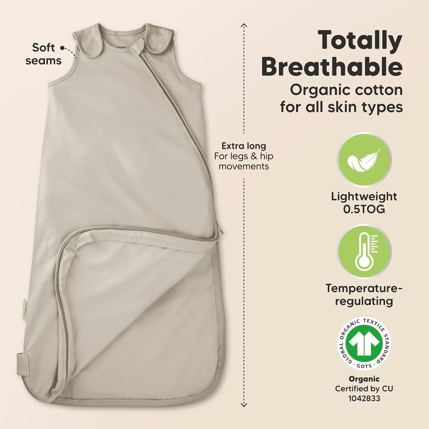 Sacos de Dormir Orgánicos KeaBabies 0.5 TOG 2 Unidades M